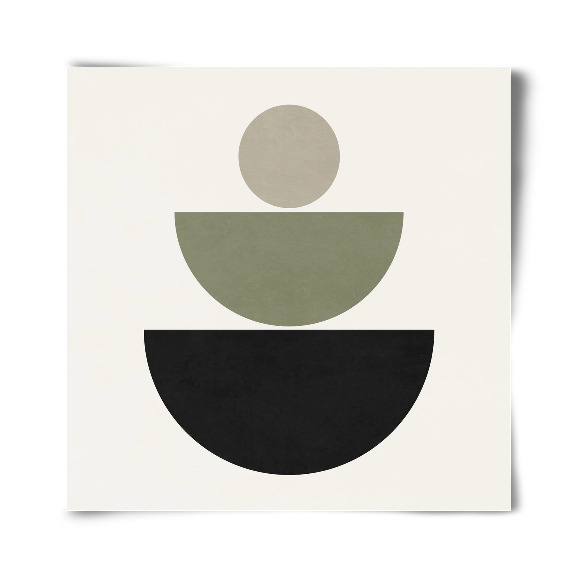 GEOMETRIC SHAPES  - GREEN AND BLACK, 40x40 cm, Keret nélkül