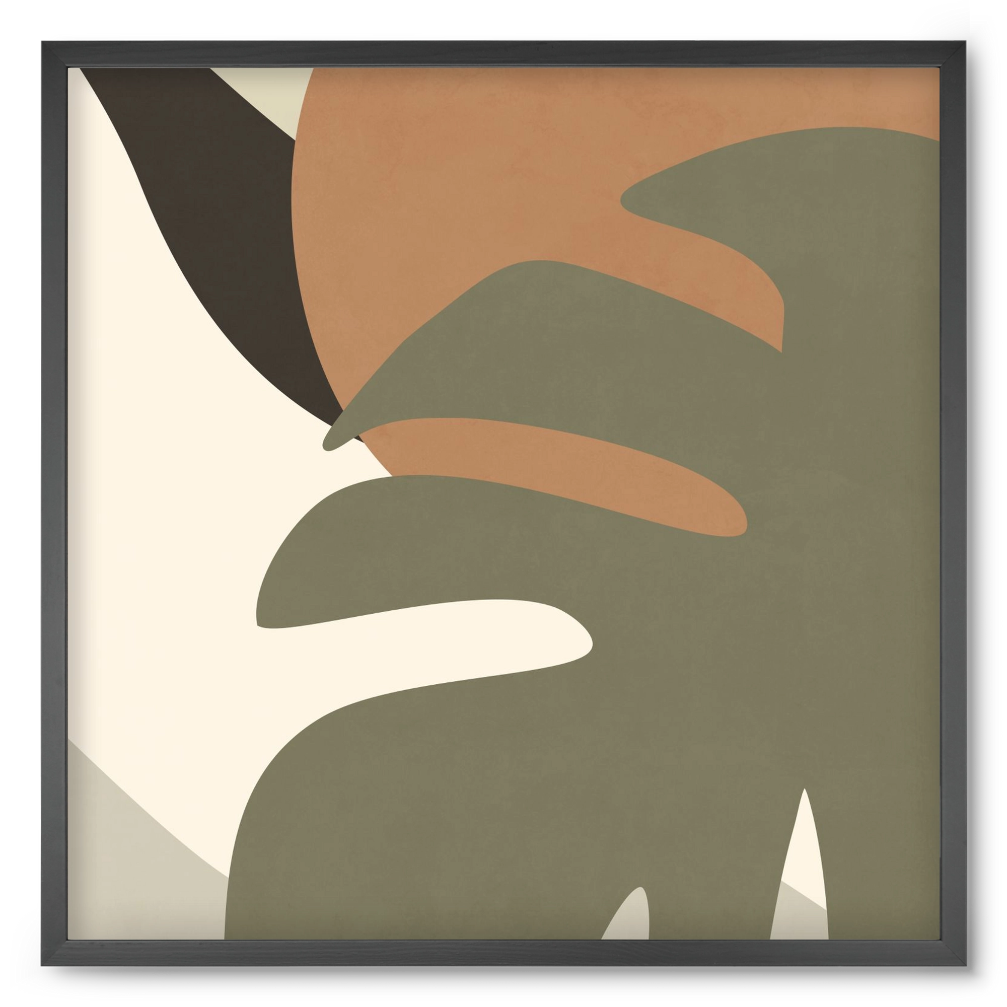 MINIMALIST TROPICAL PLANT , 50x50 cm (50x50 cm), Fekete keret