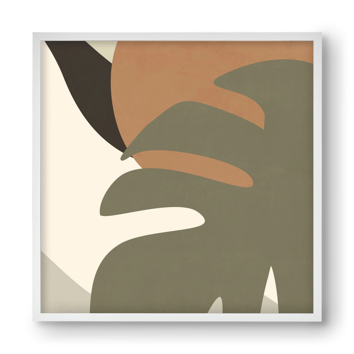 MINIMALIST TROPICAL PLANT , 40x40 cm (40x40 cm), Fehér keret