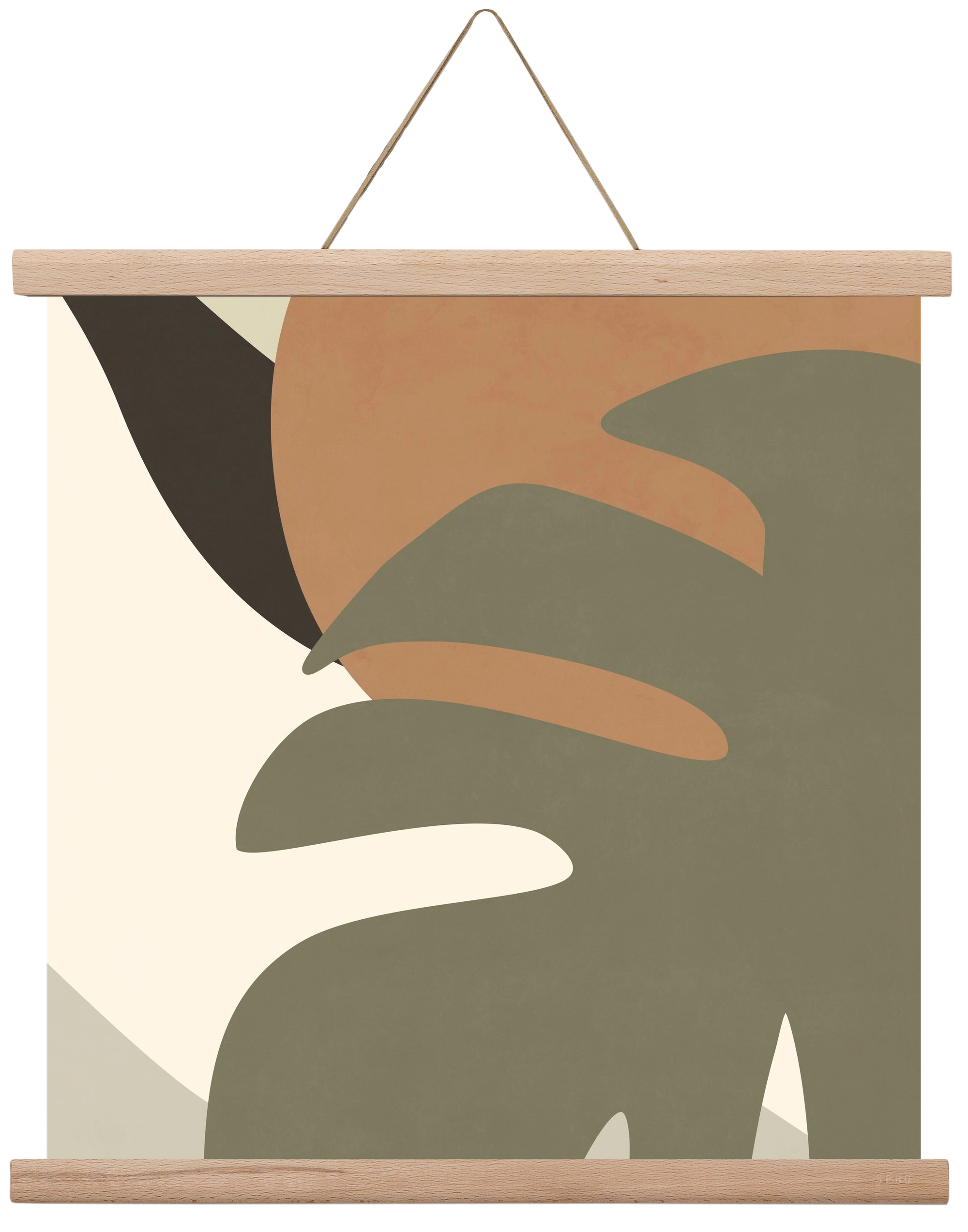 MINIMALIST TROPICAL PLANT , 40x40 cm (40x40 cm), Tölgy akasztó