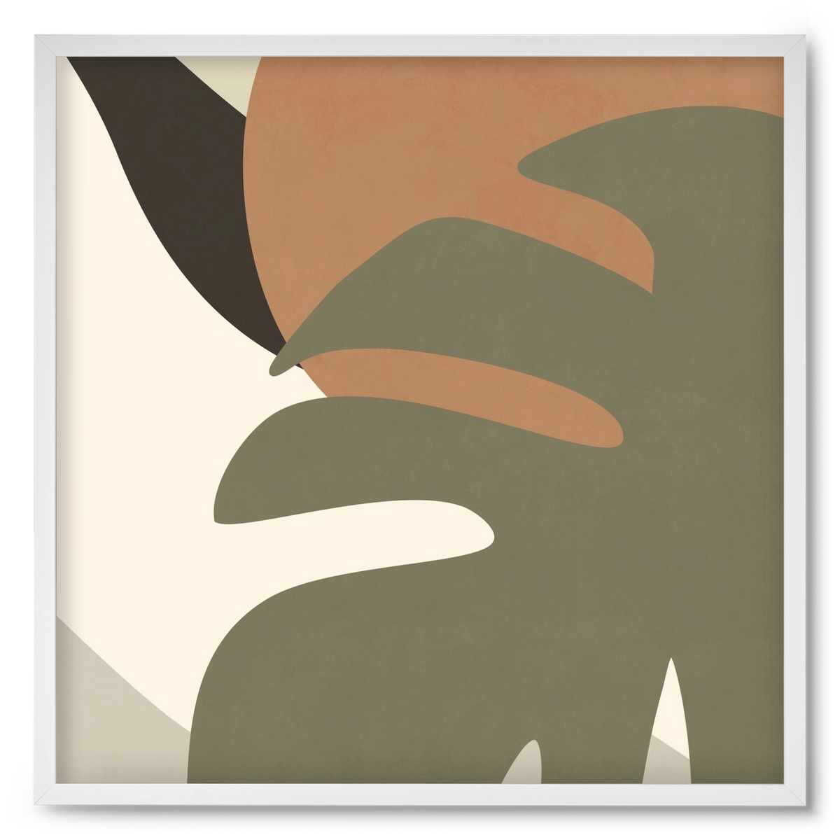 MINIMALIST TROPICAL PLANT , 50x50 cm (50x50 cm), Fehér keret