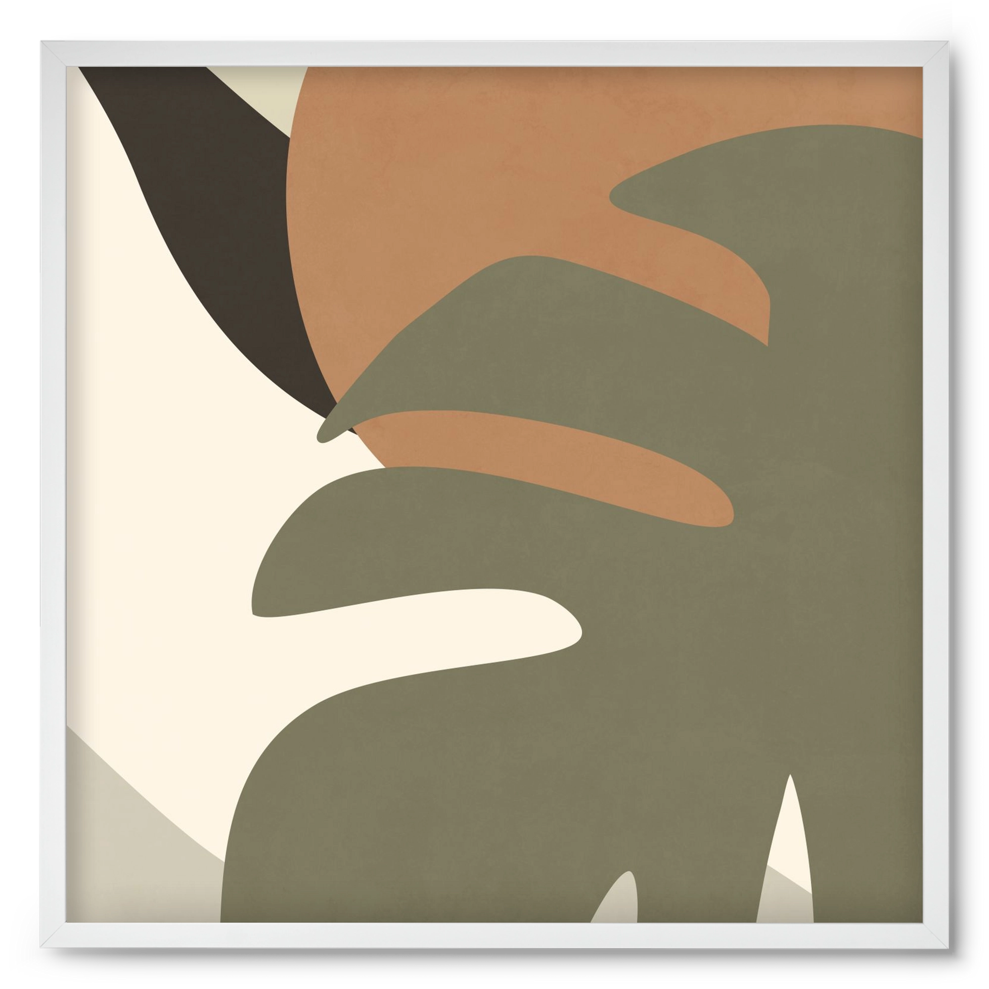 MINIMALIST TROPICAL PLANT , 50x50 cm (50x50 cm), Fehér keret