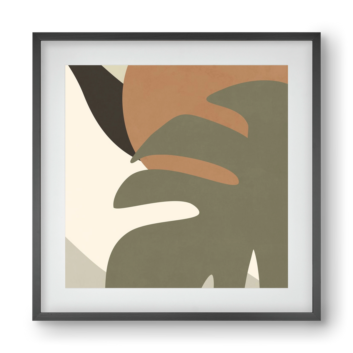 MINIMALIST TROPICAL PLANT , 40x40 cm (30x30 cm), Fekete keret, paszpartuval