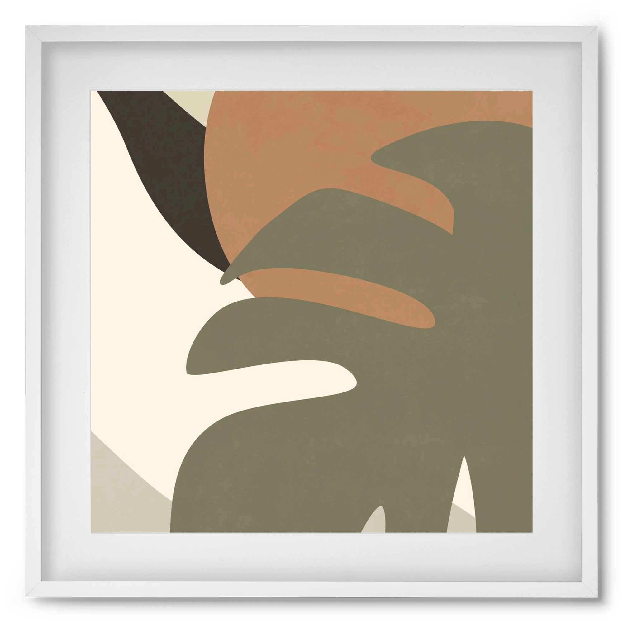 MINIMALIST TROPICAL PLANT , 50x50 cm (40x40 cm), Fehér keret, paszpartuval