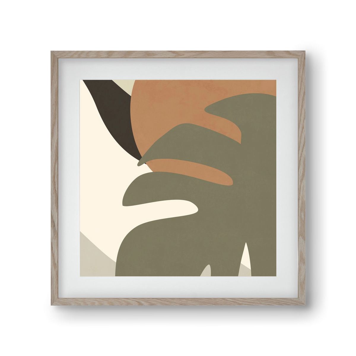 MINIMALIST TROPICAL PLANT , 30x30 cm (20x20 cm), Tölgy keret, paszpartuval