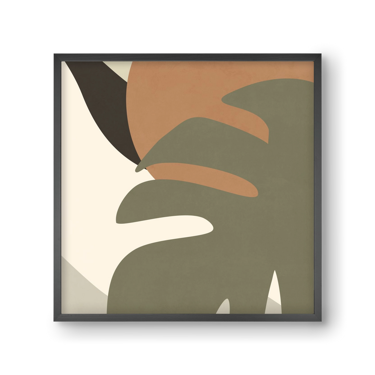 MINIMALIST TROPICAL PLANT , 30x30 cm (30x30 cm), Fekete keret