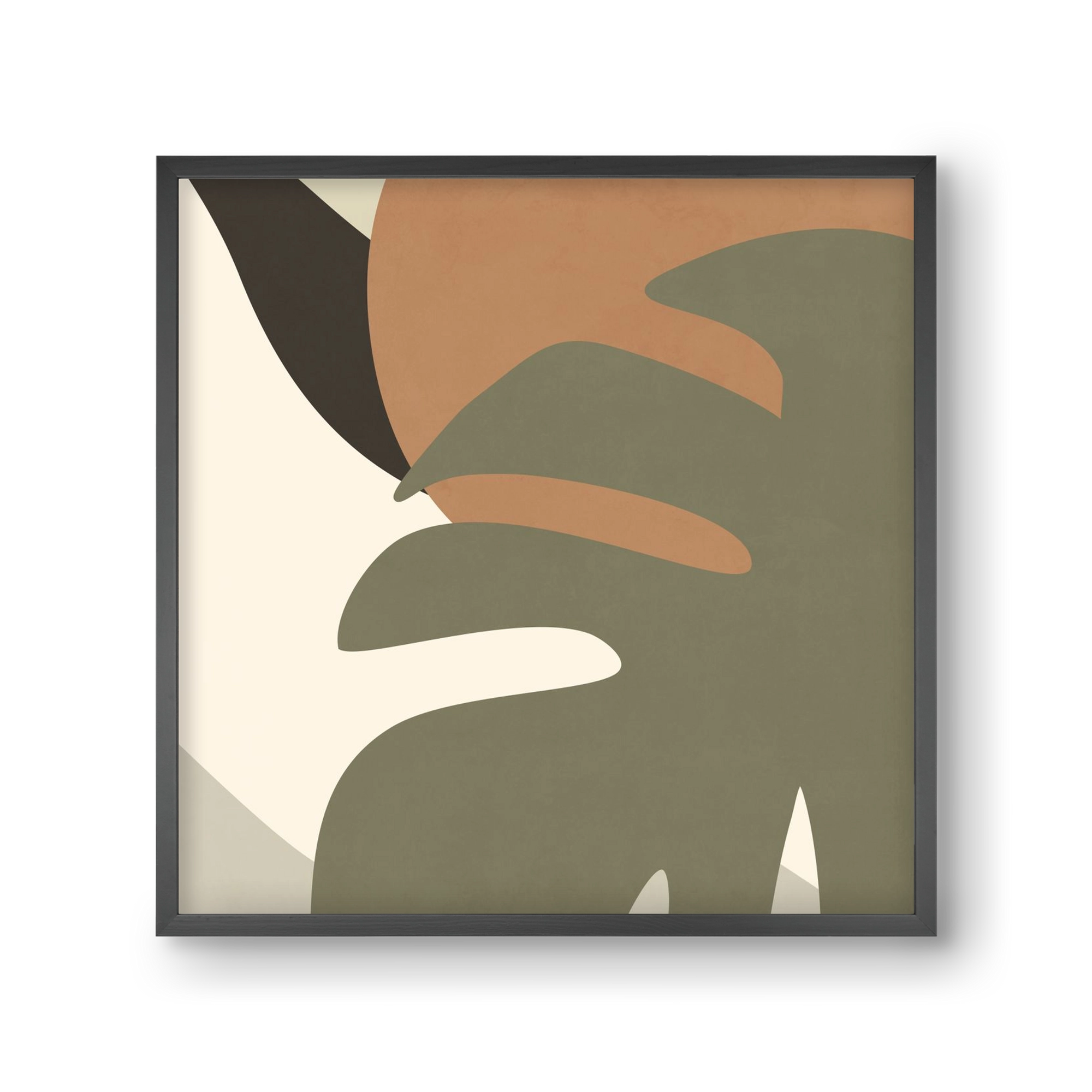 MINIMALIST TROPICAL PLANT , 30x30 cm (30x30 cm), Fekete keret