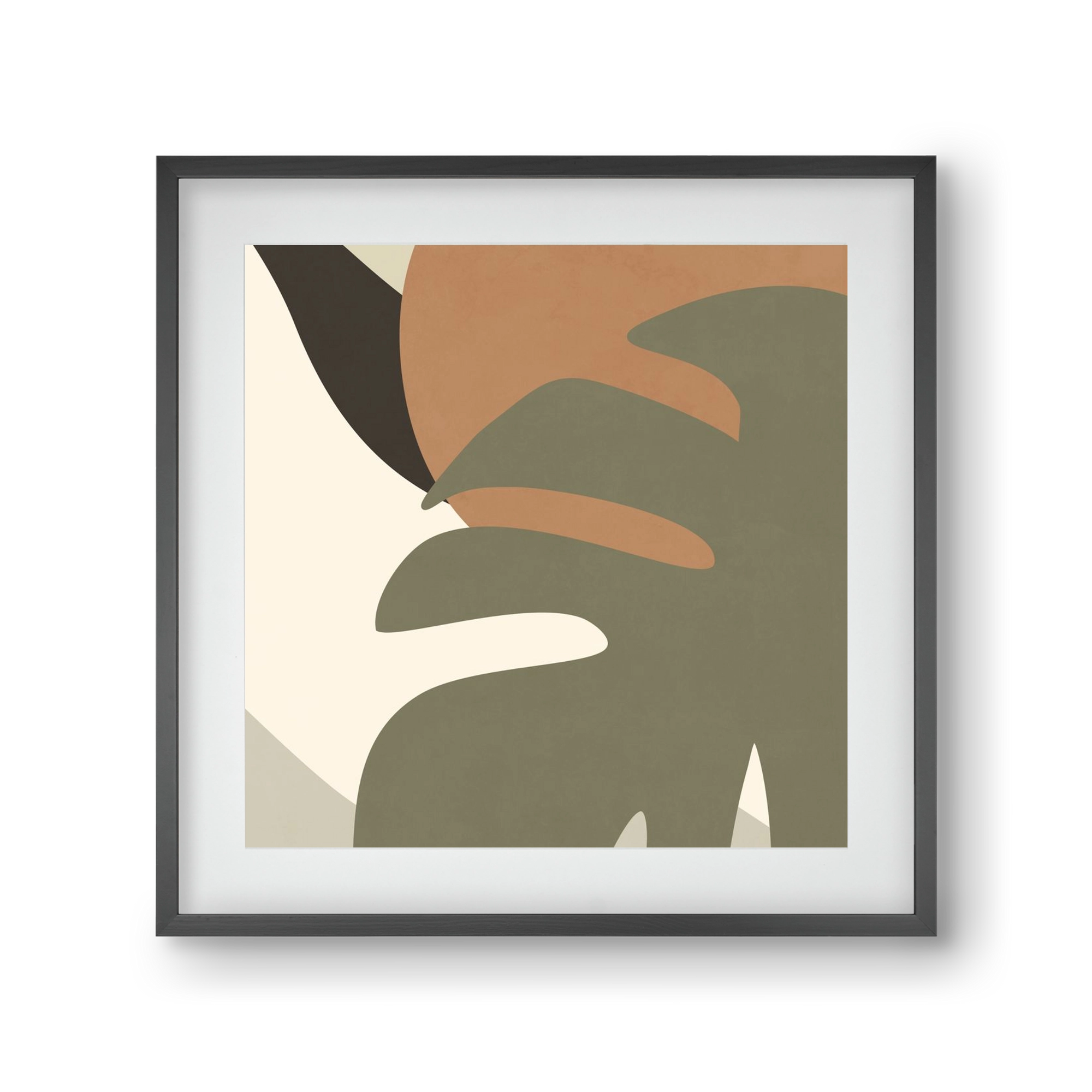 MINIMALIST TROPICAL PLANT , 30x30 cm (20x20 cm), Fekete keret, paszpartuval