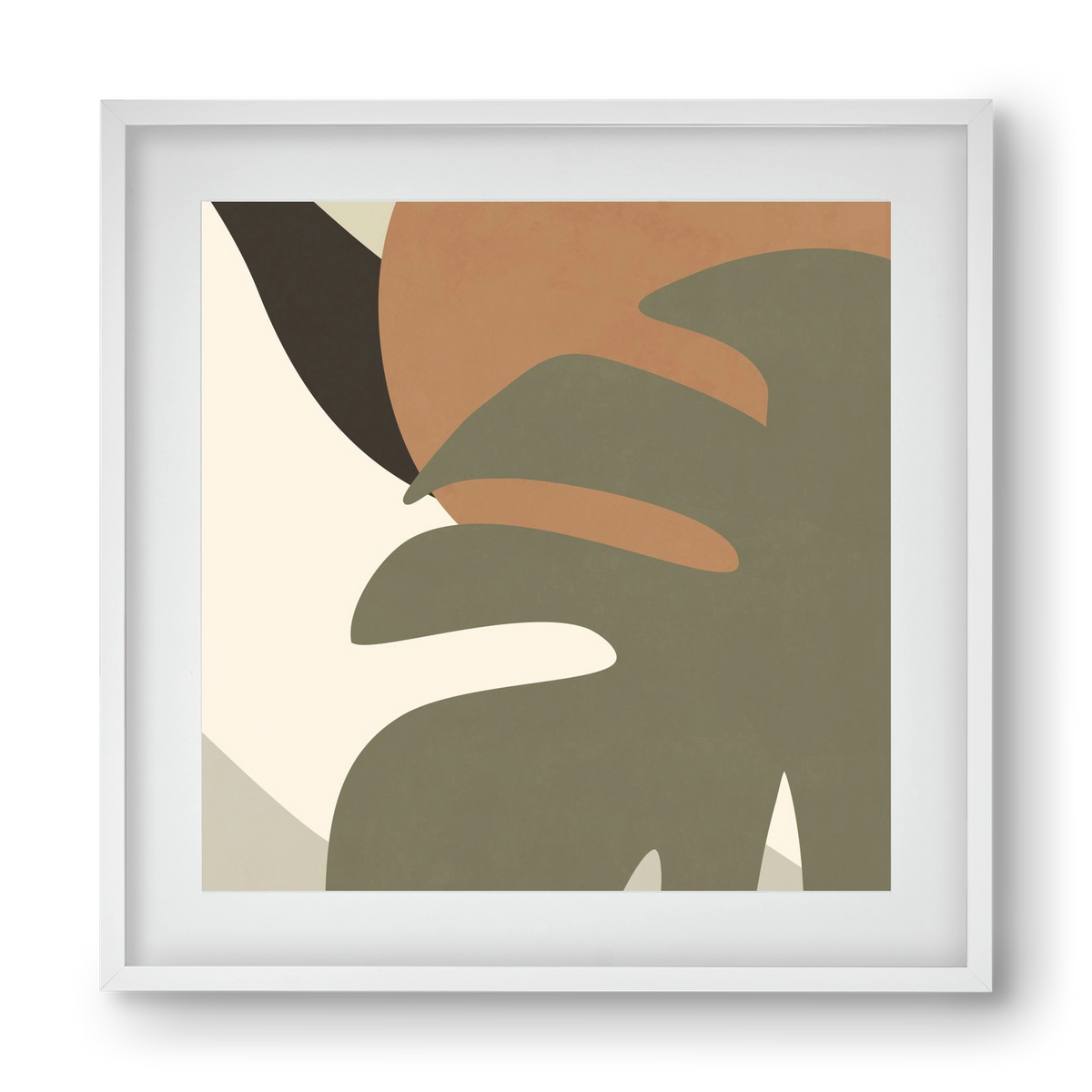 MINIMALIST TROPICAL PLANT , 40x40 cm (30x30 cm), Fehér keret, paszpartuval