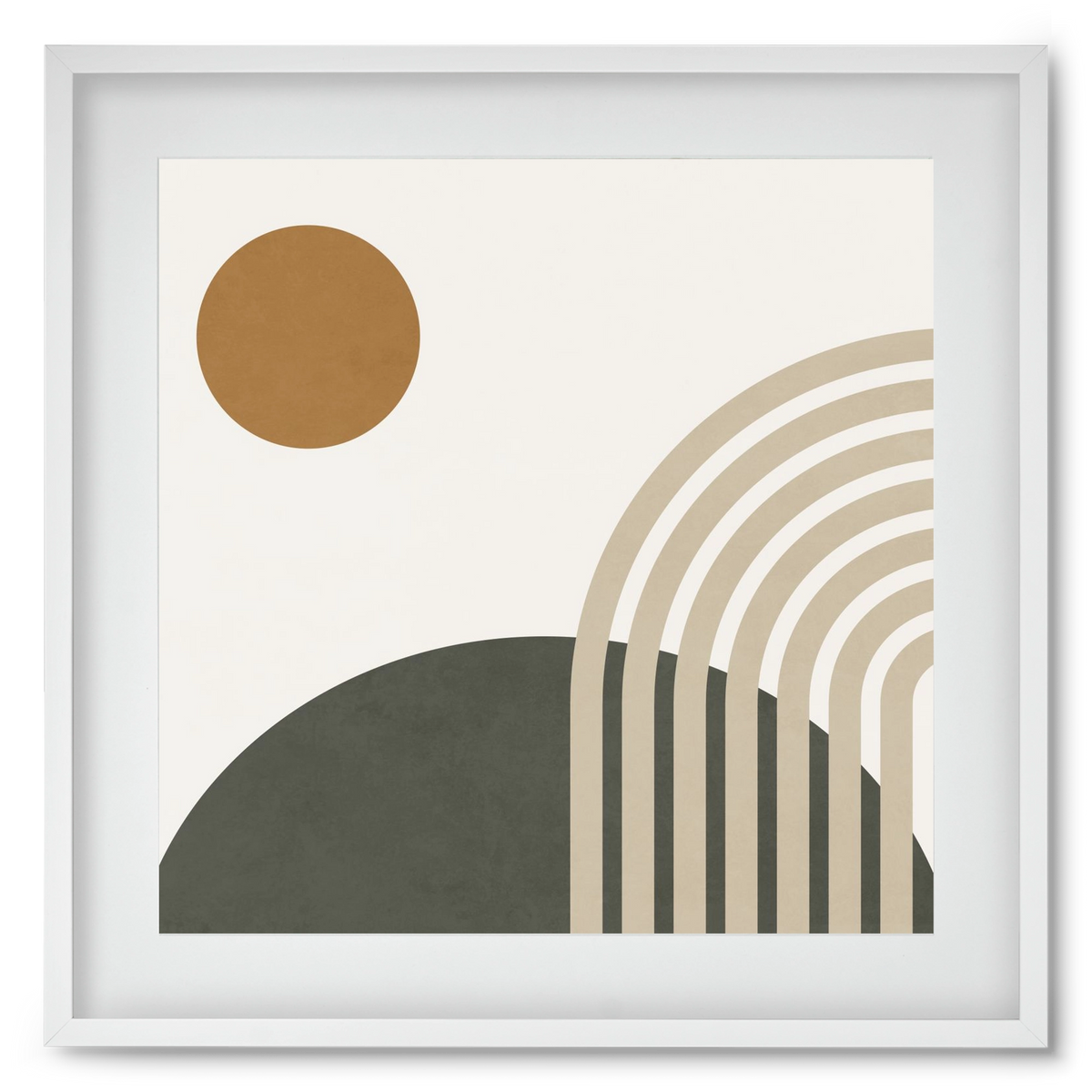 GEOMETRIC SHAPES - 6, 50x50 cm (40x40 cm), Fehér keret, paszpartuval