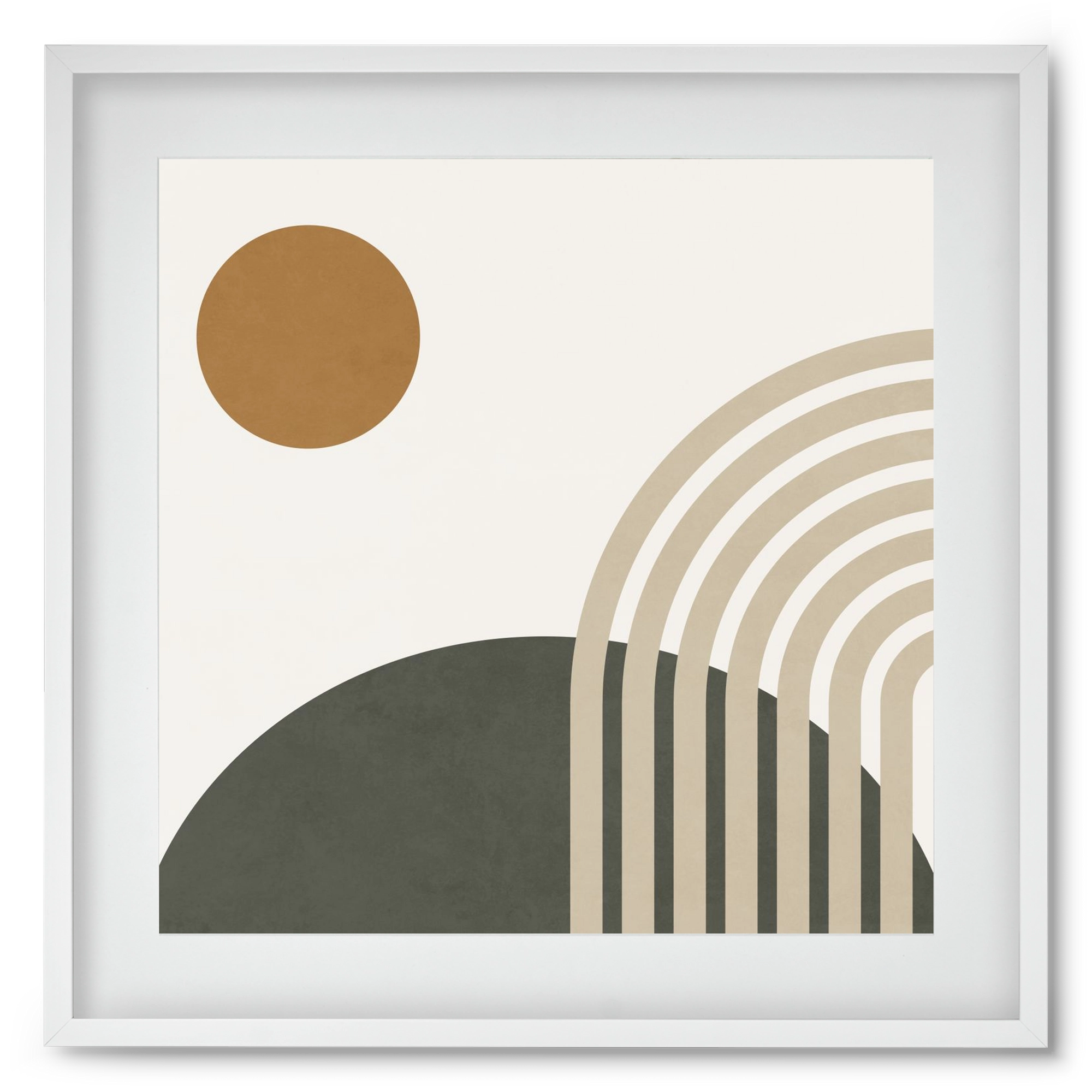 GEOMETRIC SHAPES - 6, 50x50 cm (40x40 cm), Fehér keret, paszpartuval