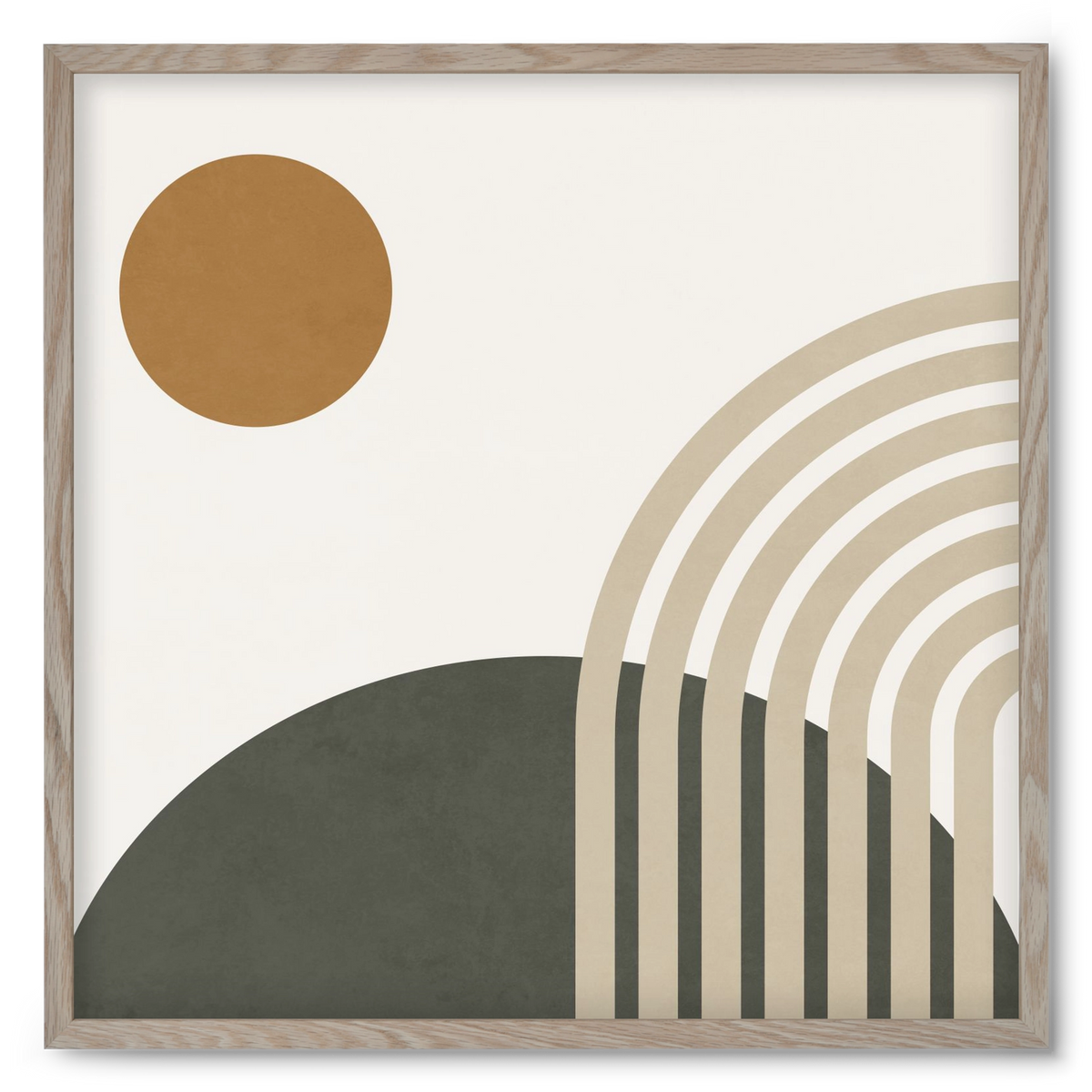 GEOMETRIC SHAPES - 6, 50x50 cm (50x50 cm), Tölgy keret