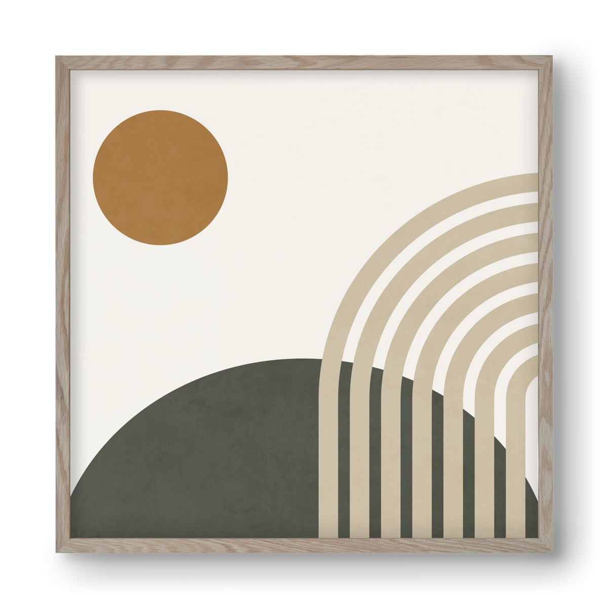 GEOMETRIC SHAPES - 6, 40x40 cm (40x40 cm), Tölgy keret