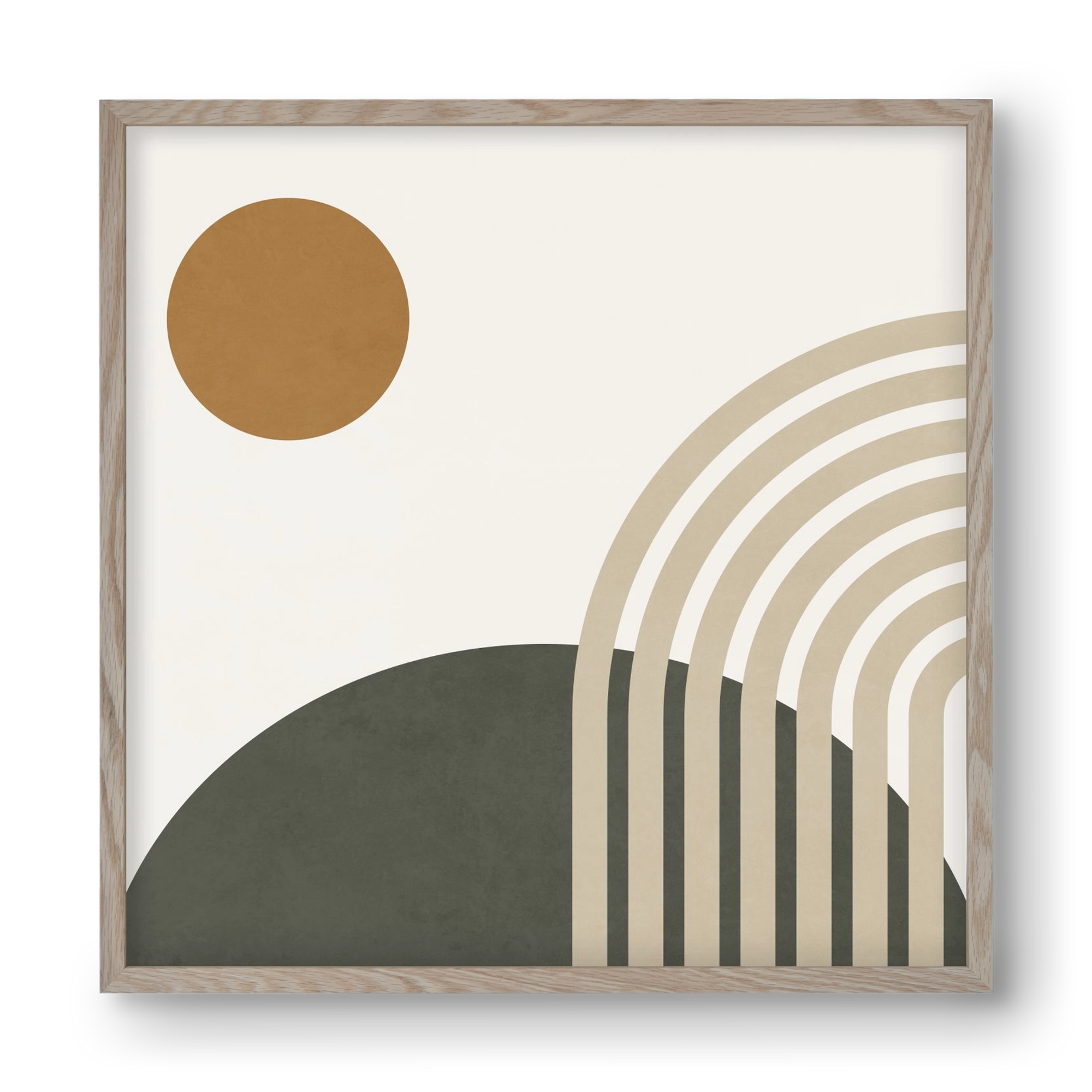 GEOMETRIC SHAPES - 6, 40x40 cm (40x40 cm), Tölgy keret