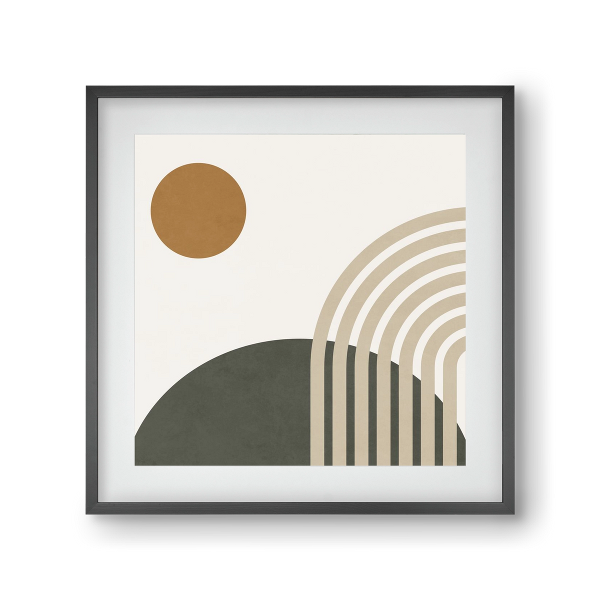 GEOMETRIC SHAPES - 6, 30x30 cm (20x20 cm), Fekete keret, paszpartuval