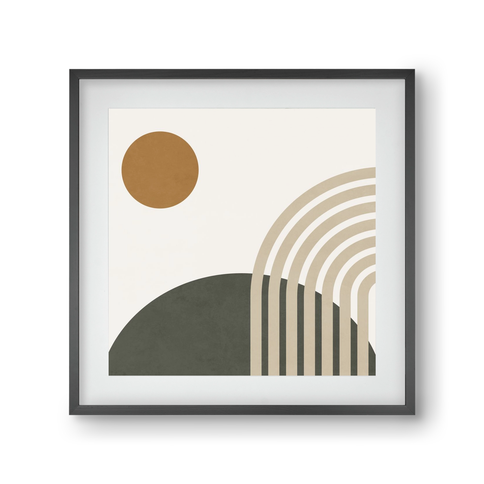 GEOMETRIC SHAPES - 6, 30x30 cm (20x20 cm), Fekete keret, paszpartuval