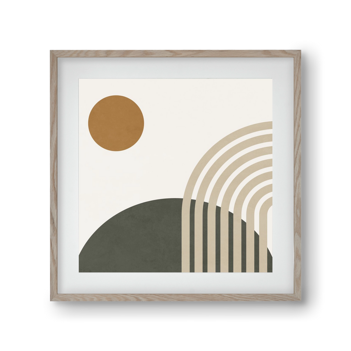 GEOMETRIC SHAPES - 6, 30x30 cm (20x20 cm), Tölgy keret, paszpartuval