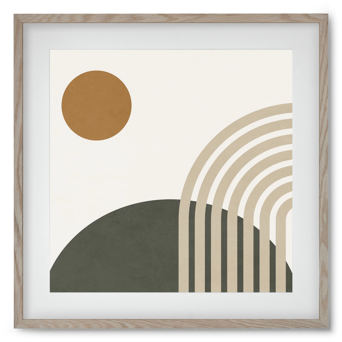 GEOMETRIC SHAPES - 6, 50x50 cm (40x40 cm), Tölgy keret, paszpartuval