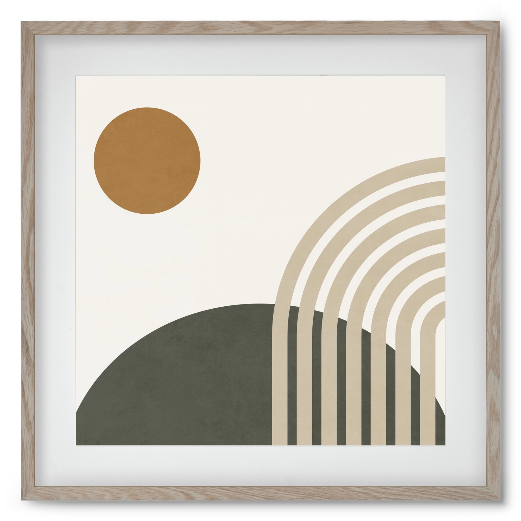 GEOMETRIC SHAPES - 6, 50x50 cm (40x40 cm), Tölgy keret, paszpartuval