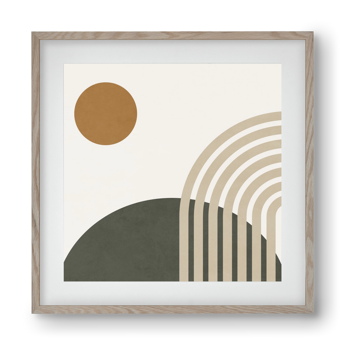 GEOMETRIC SHAPES - 6, 40x40 cm (30x30 cm), Tölgy keret, paszpartuval