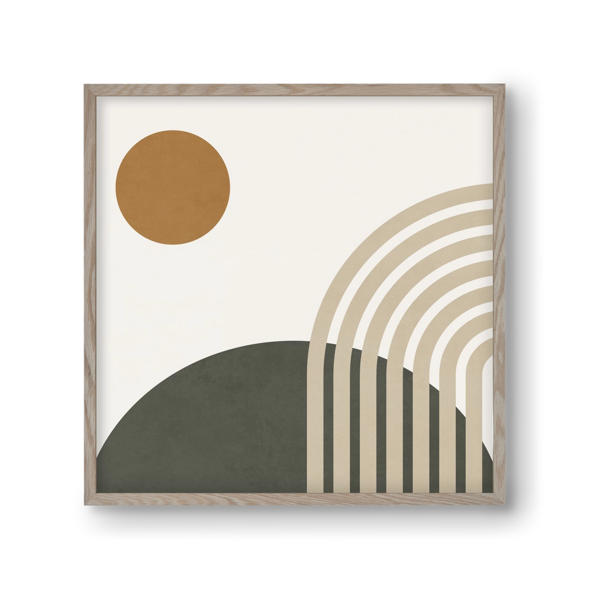 GEOMETRIC SHAPES - 6, 30x30 cm (30x30 cm), Tölgy keret