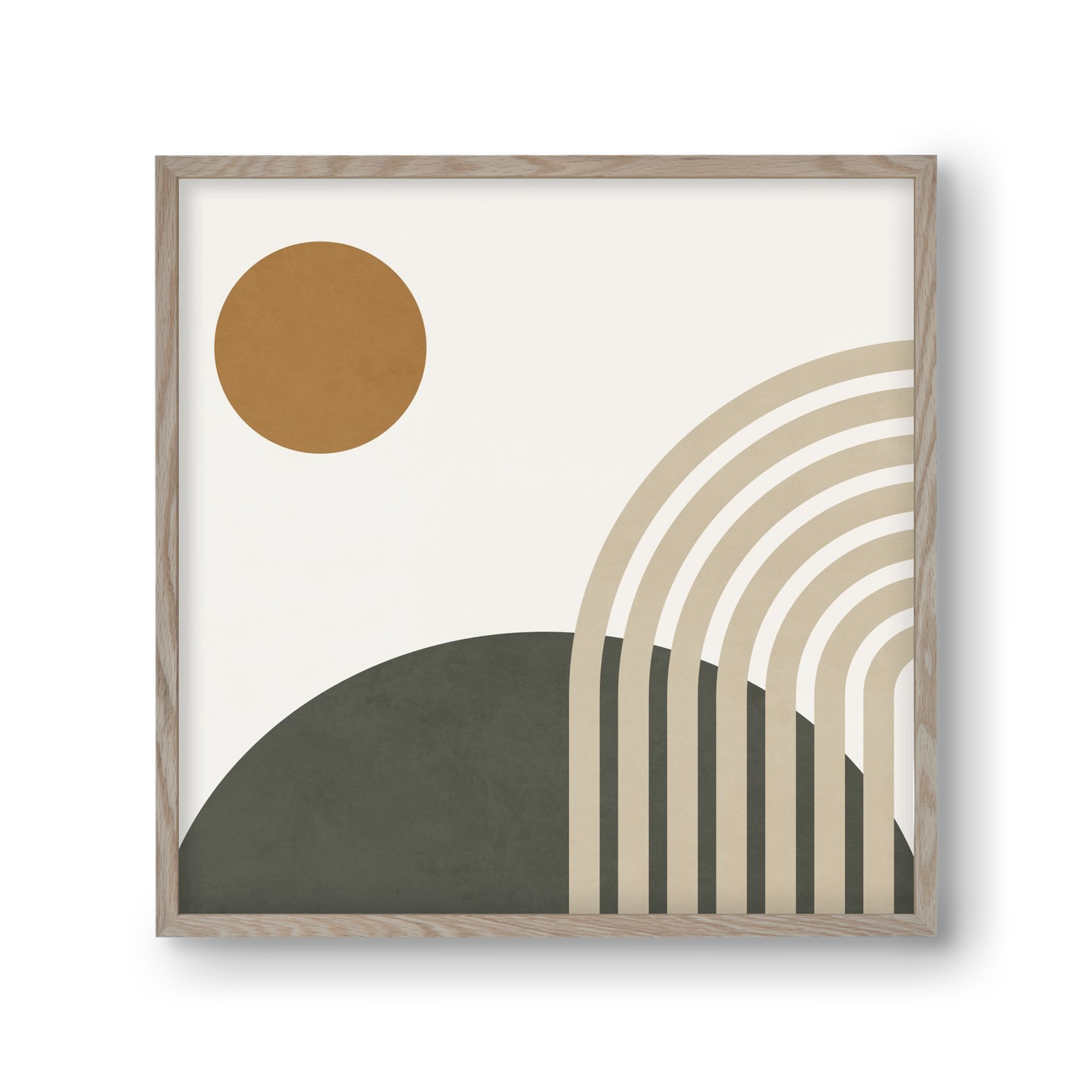 GEOMETRIC SHAPES - 6, 30x30 cm (30x30 cm), Tölgy keret