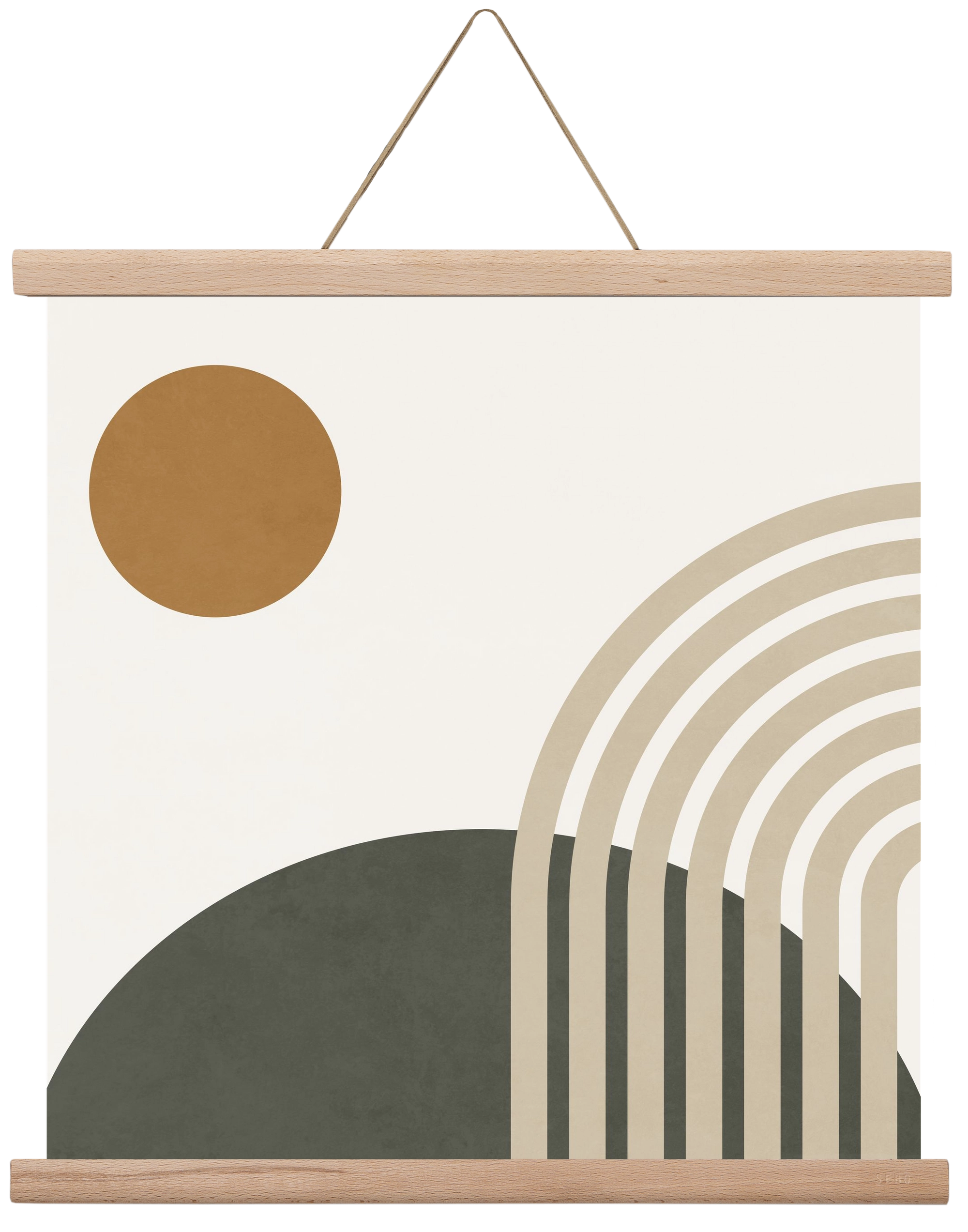 GEOMETRIC SHAPES - 6, 40x40 cm (40x40 cm), Tölgy akasztó