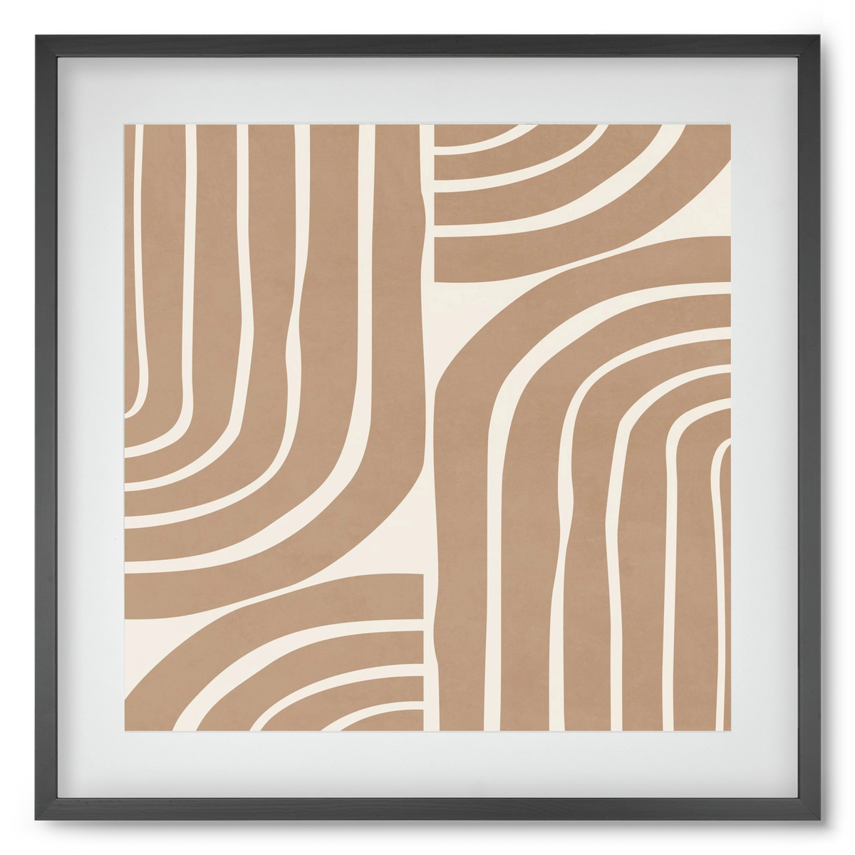 MINIMAL NEUTRAL ARCHES II, 50x50 cm (40x40 cm), Fekete keret, paszpartuval