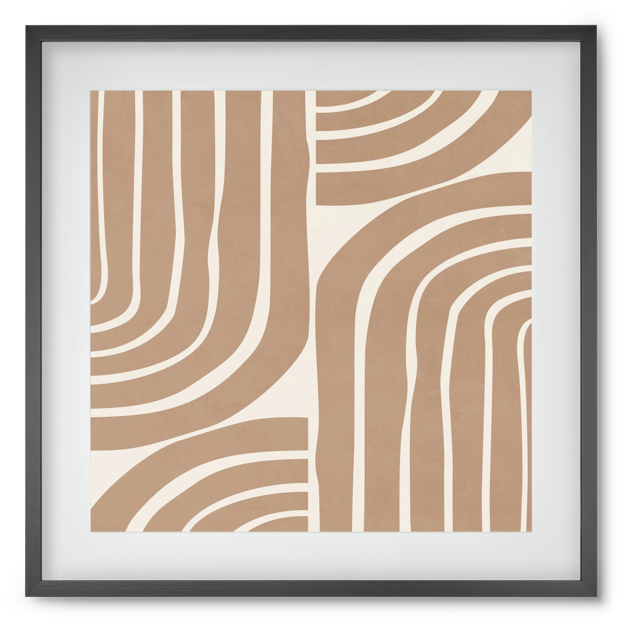 MINIMAL NEUTRAL ARCHES II, 50x50 cm (40x40 cm), Fekete keret, paszpartuval