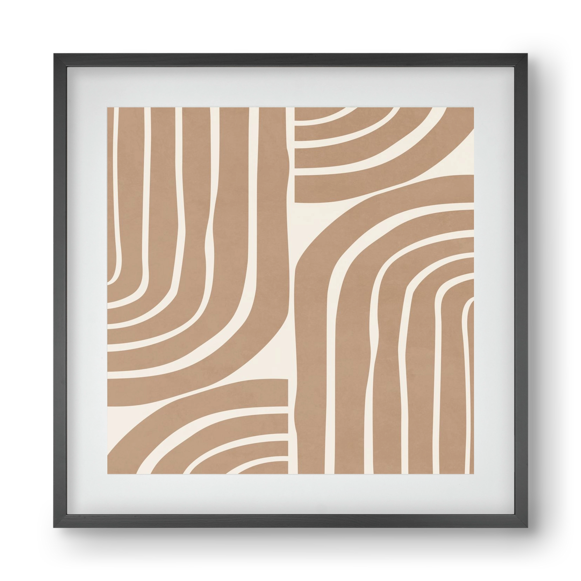 MINIMAL NEUTRAL ARCHES II, 40x40 cm (30x30 cm), Fekete keret, paszpartuval