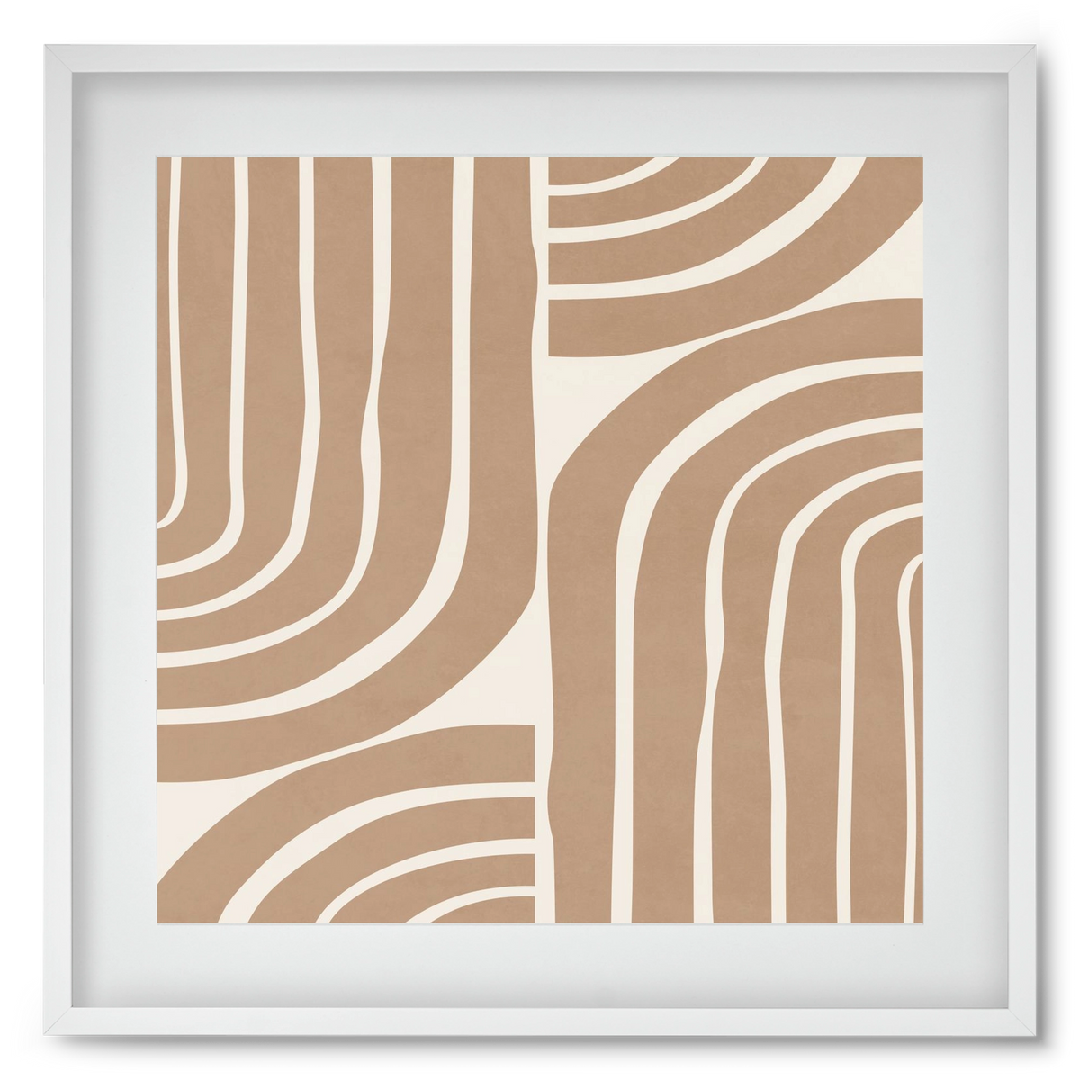 MINIMAL NEUTRAL ARCHES II, 50x50 cm (40x40 cm), Fehér keret, paszpartuval