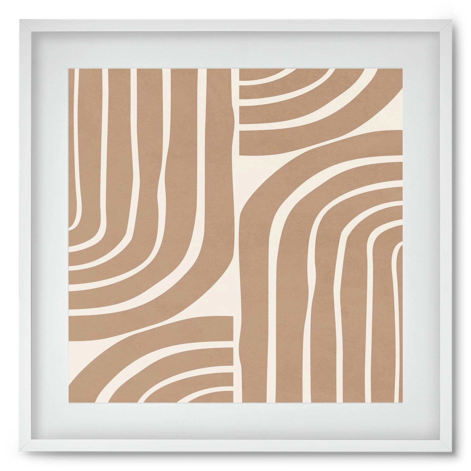 MINIMAL NEUTRAL ARCHES II, 50x50 cm (40x40 cm), Fehér keret, paszpartuval