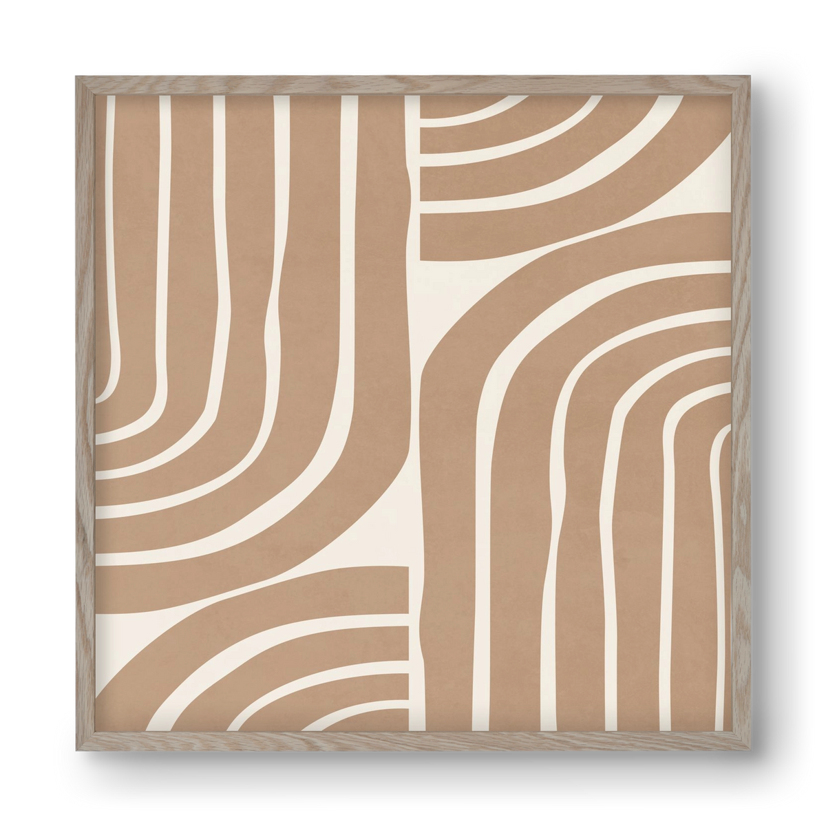 MINIMAL NEUTRAL ARCHES II, 40x40 cm (40x40 cm), Tölgy keret