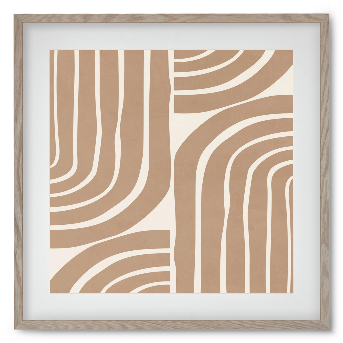 MINIMAL NEUTRAL ARCHES II, 50x50 cm (40x40 cm), Tölgy keret, paszpartuval