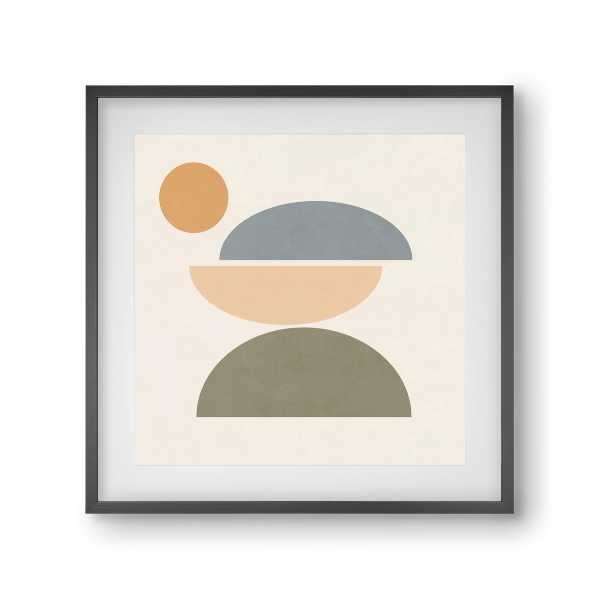 MINIMAL GEOMETRY, 30x30 cm (20x20 cm), Fekete keret, paszpartuval