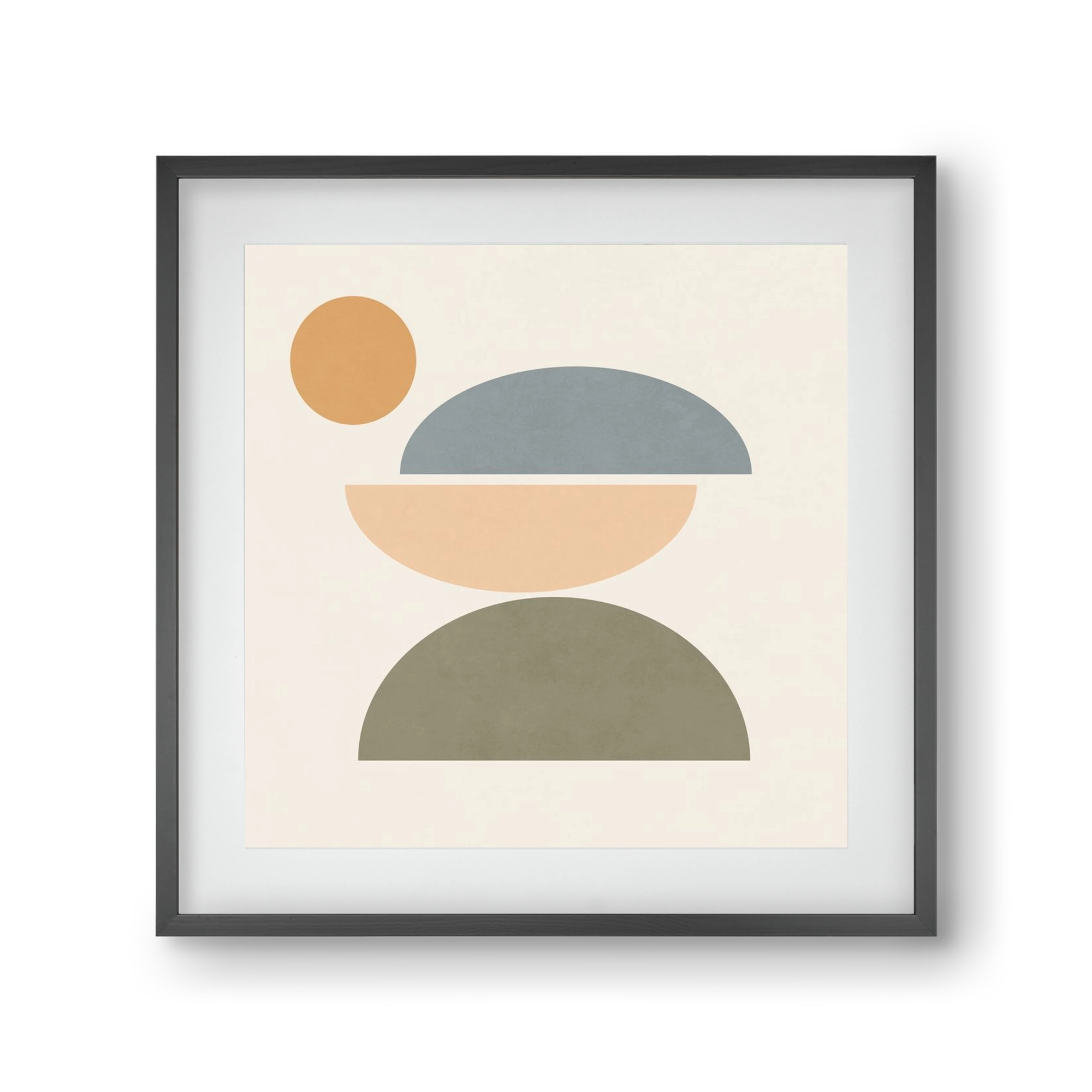 MINIMAL GEOMETRY, 30x30 cm (20x20 cm), Fekete keret, paszpartuval