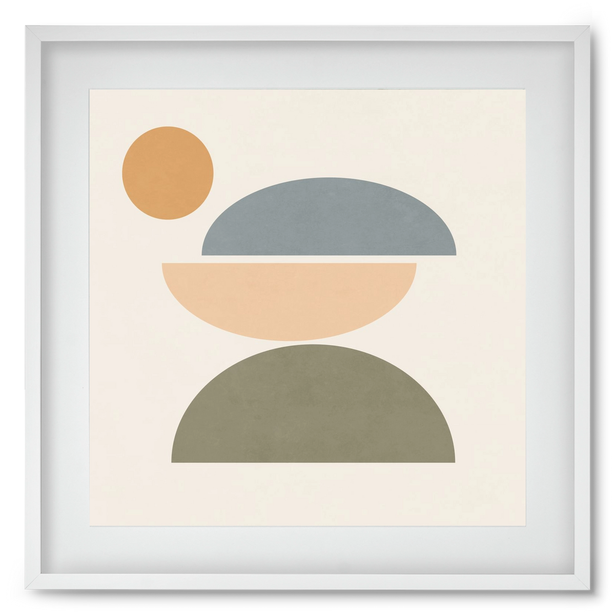 MINIMAL GEOMETRY, 50x50 cm (40x40 cm), Fehér keret, paszpartuval