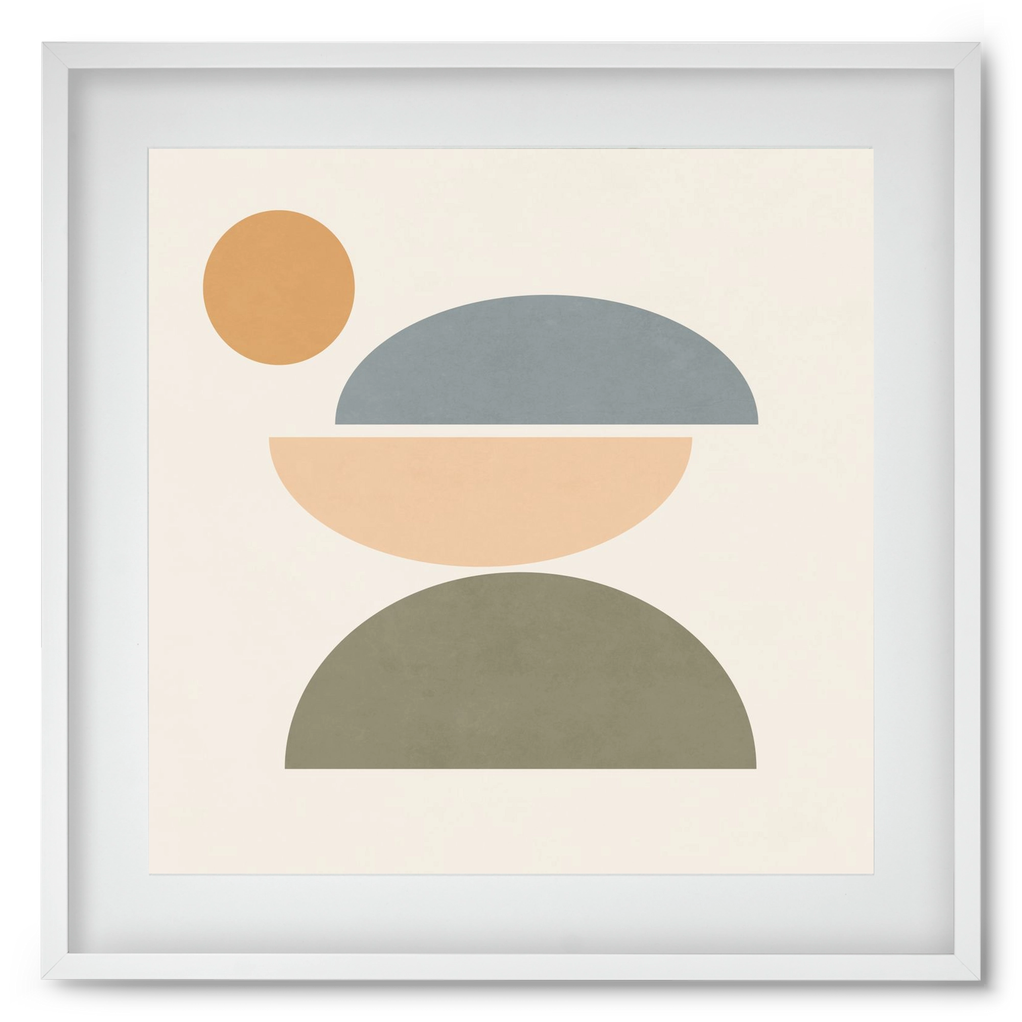 MINIMAL GEOMETRY, 50x50 cm (40x40 cm), Fehér keret, paszpartuval