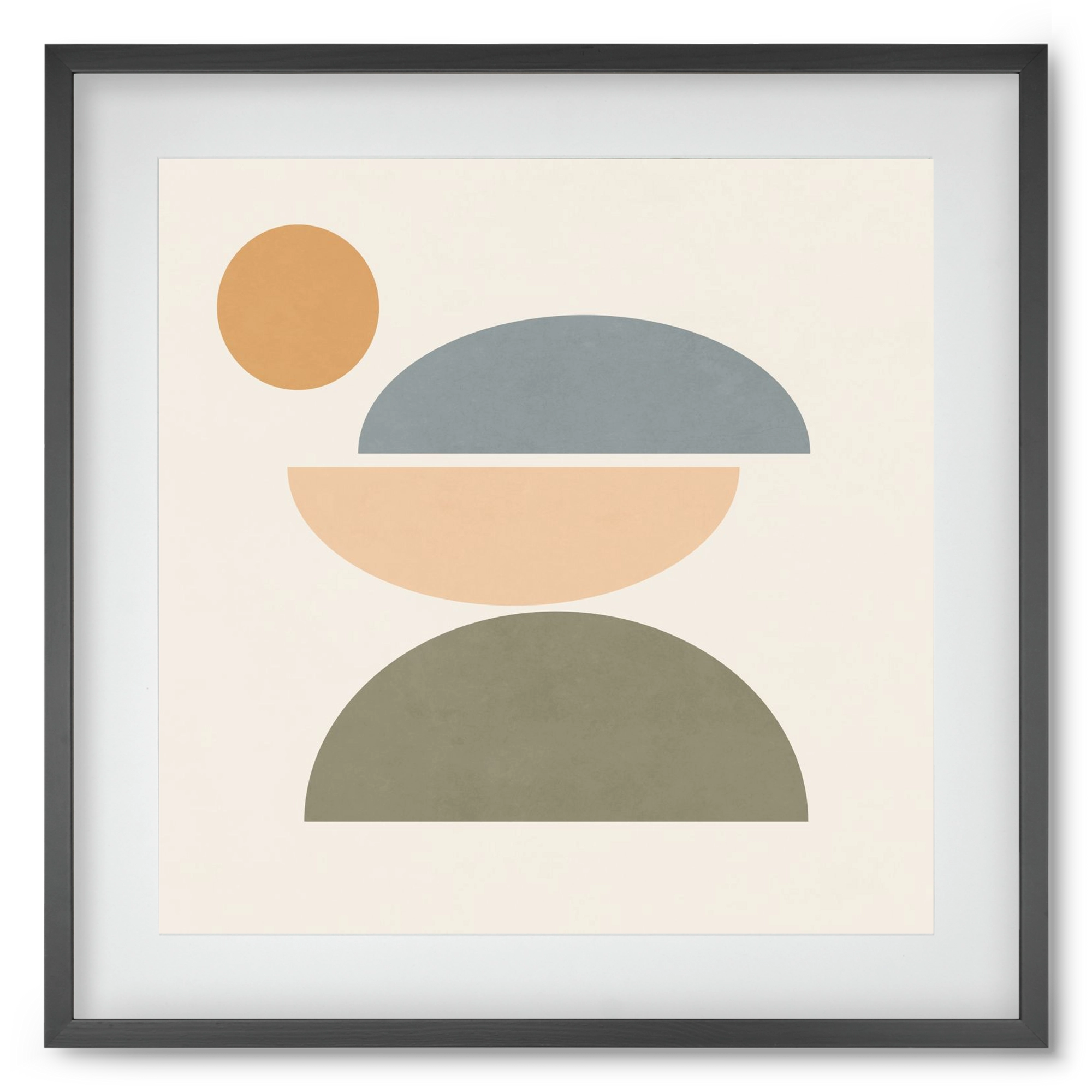 MINIMAL GEOMETRY, 50x50 cm (40x40 cm), Fekete keret, paszpartuval