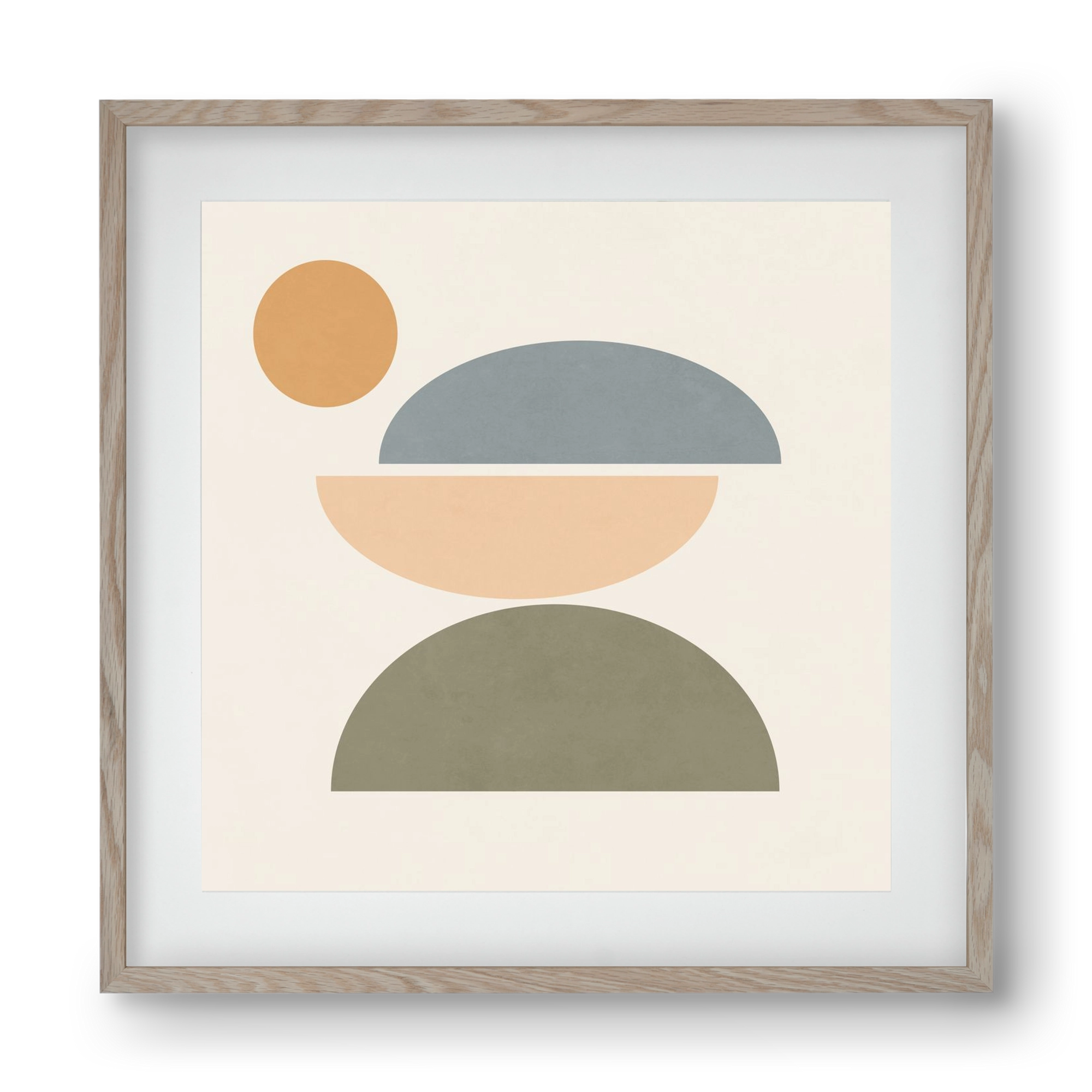 MINIMAL GEOMETRY, 40x40 cm (30x30 cm), Tölgy keret, paszpartuval