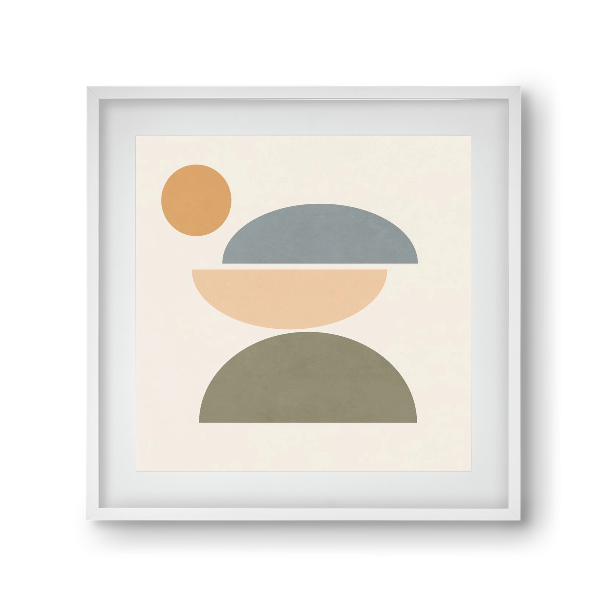 MINIMAL GEOMETRY, 30x30 cm (20x20 cm), Fehér keret, paszpartuval