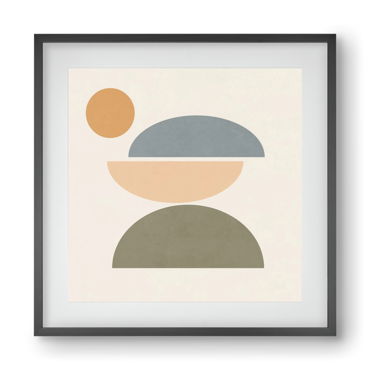 MINIMAL GEOMETRY, 40x40 cm (30x30 cm), Fekete keret, paszpartuval