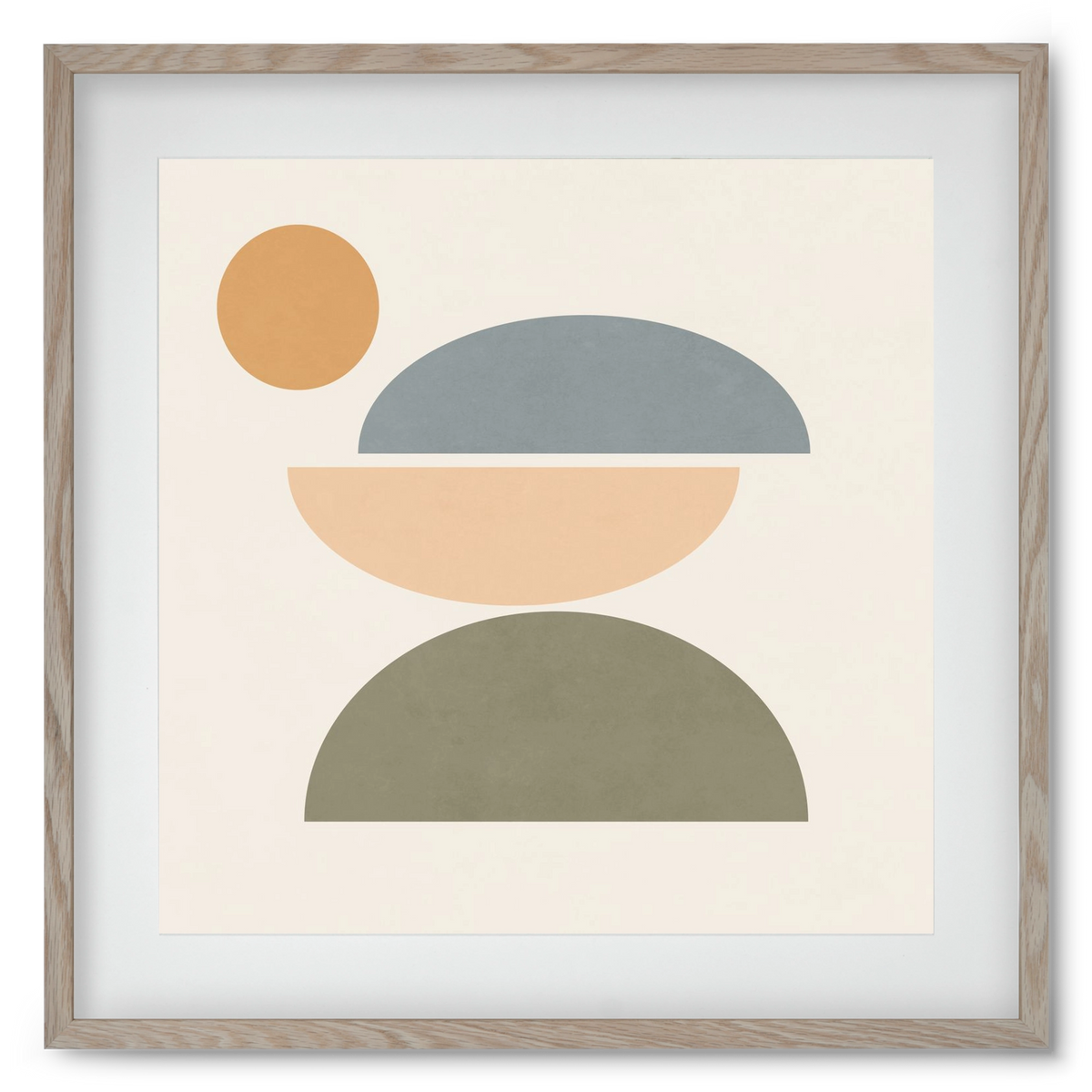 MINIMAL GEOMETRY, 50x50 cm (40x40 cm), Tölgy keret, paszpartuval