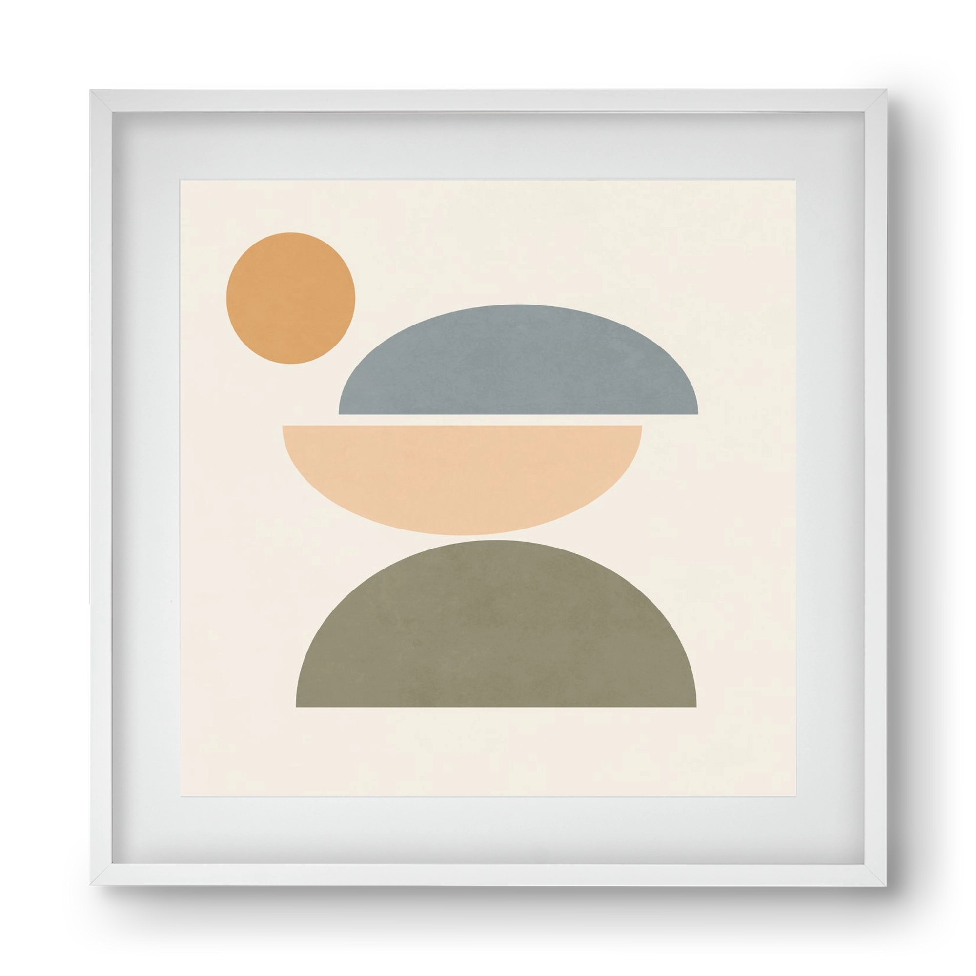 MINIMAL GEOMETRY, 40x40 cm (30x30 cm), Fehér keret, paszpartuval