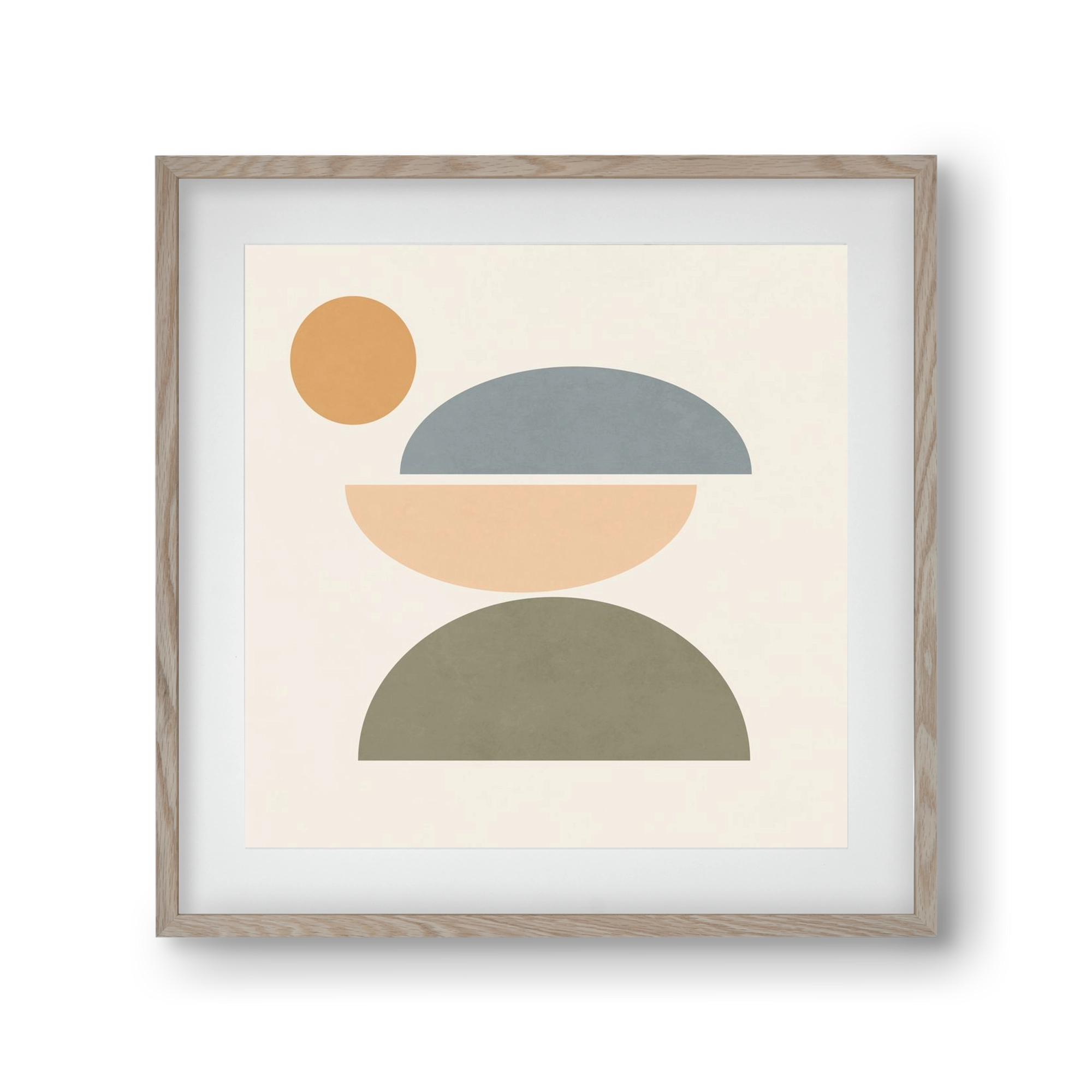 MINIMAL GEOMETRY, 30x30 cm (20x20 cm), Tölgy keret, paszpartuval