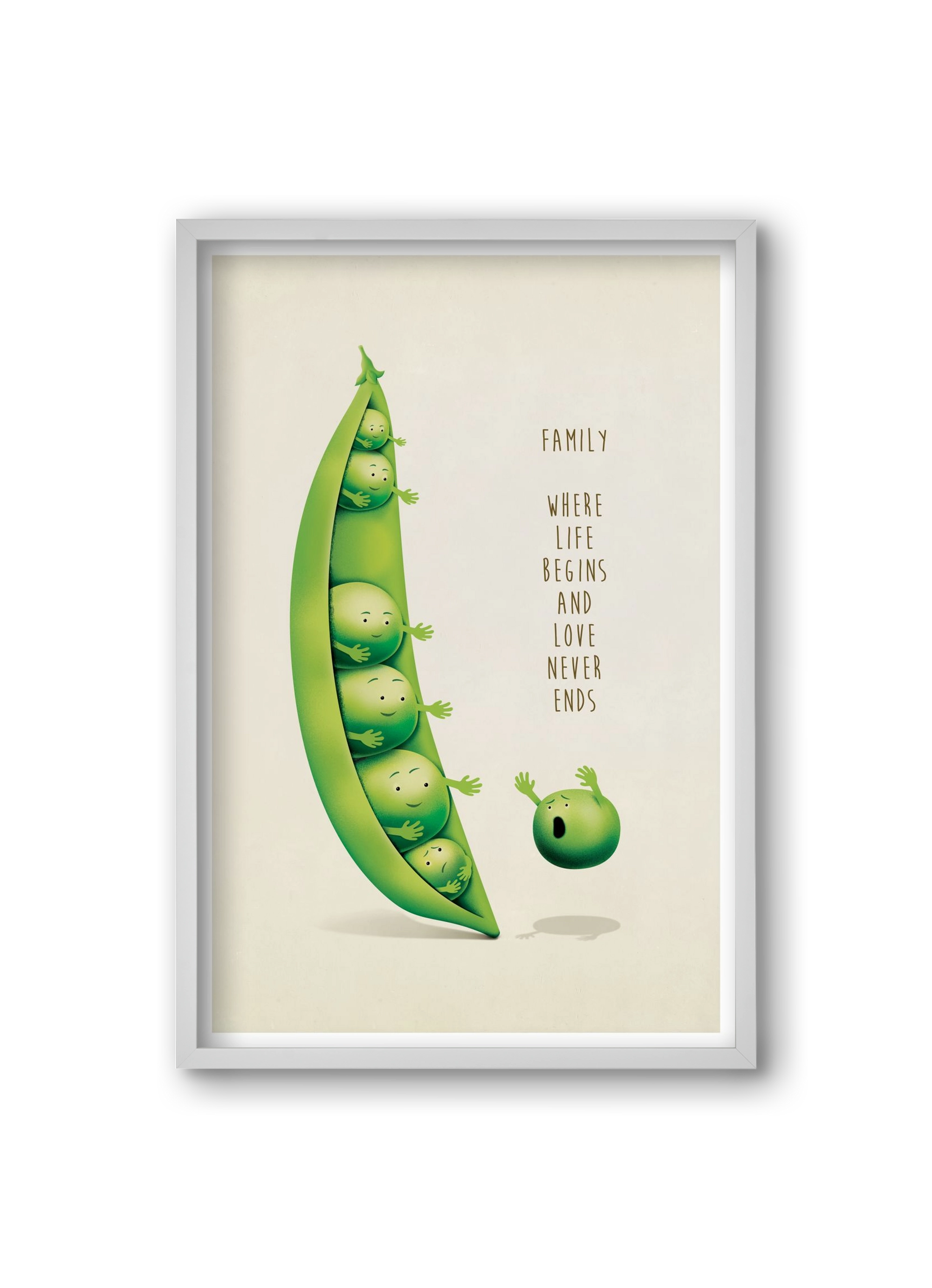 Borsó Family, 20x30 cm (20x30 cm), Fehér keret