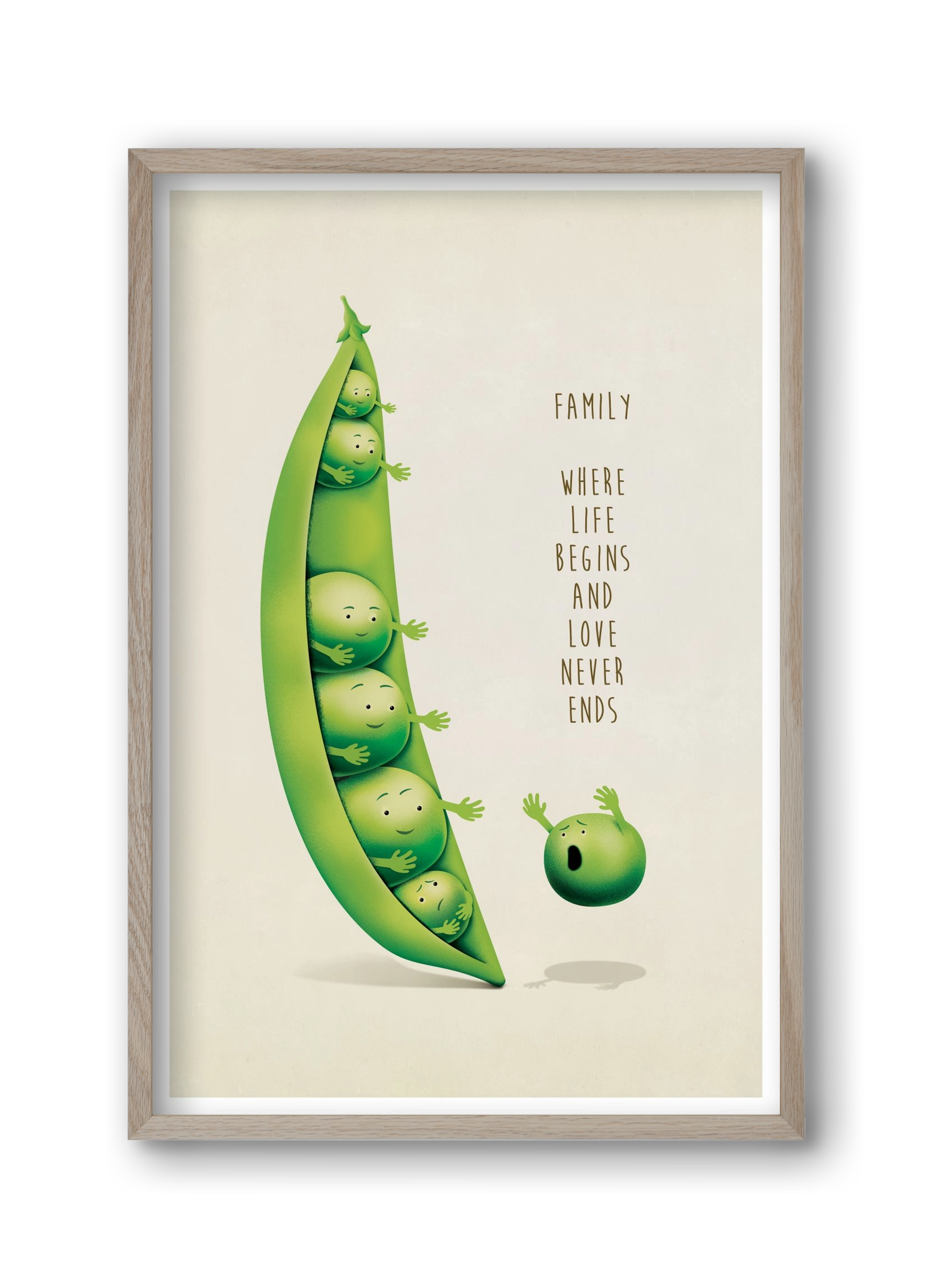 Borsó Family, 30x45 cm (30x45 cm), Tölgy keret