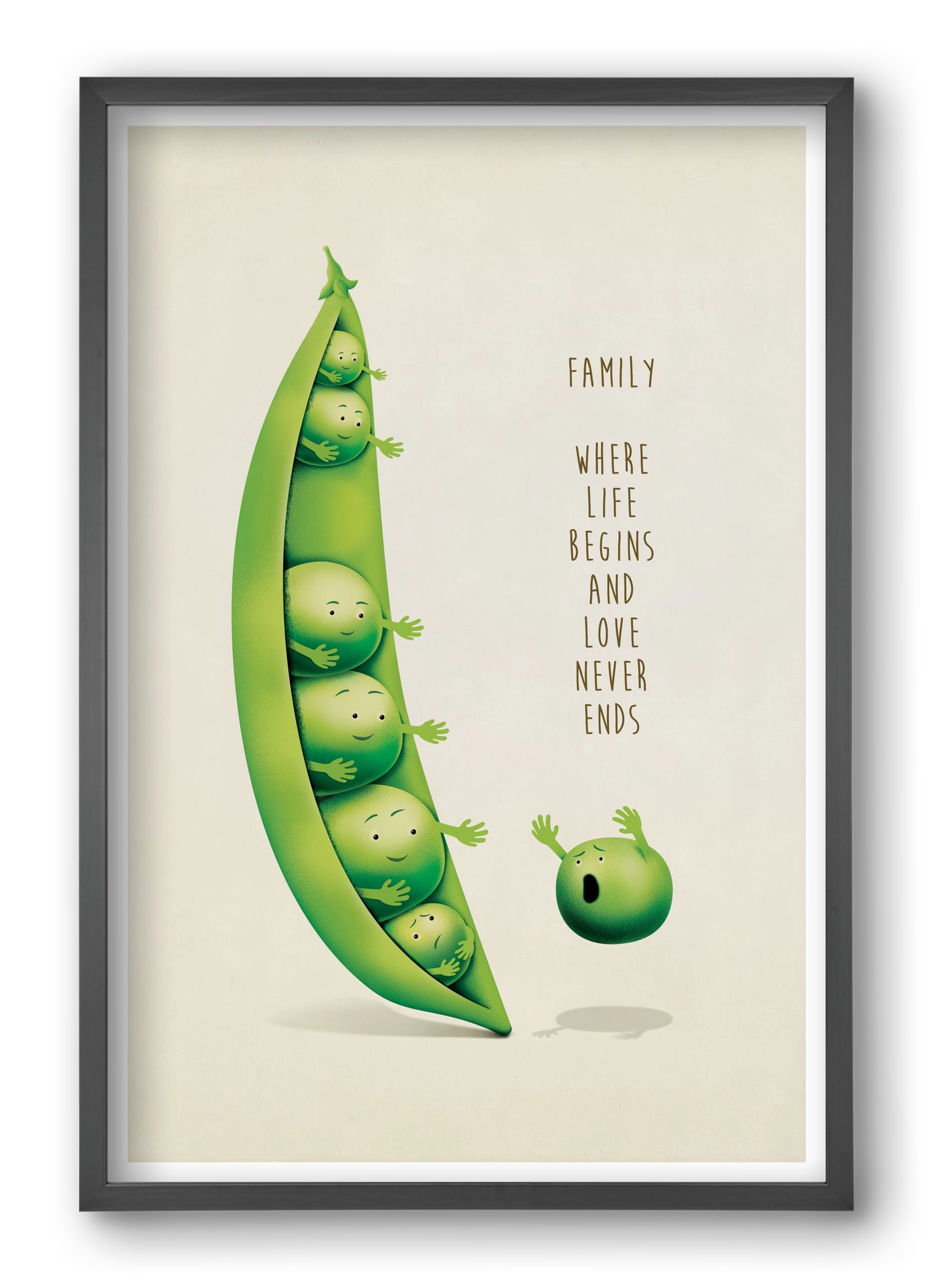 Borsó Family, 40x60 cm (40x60 cm), Fekete keret