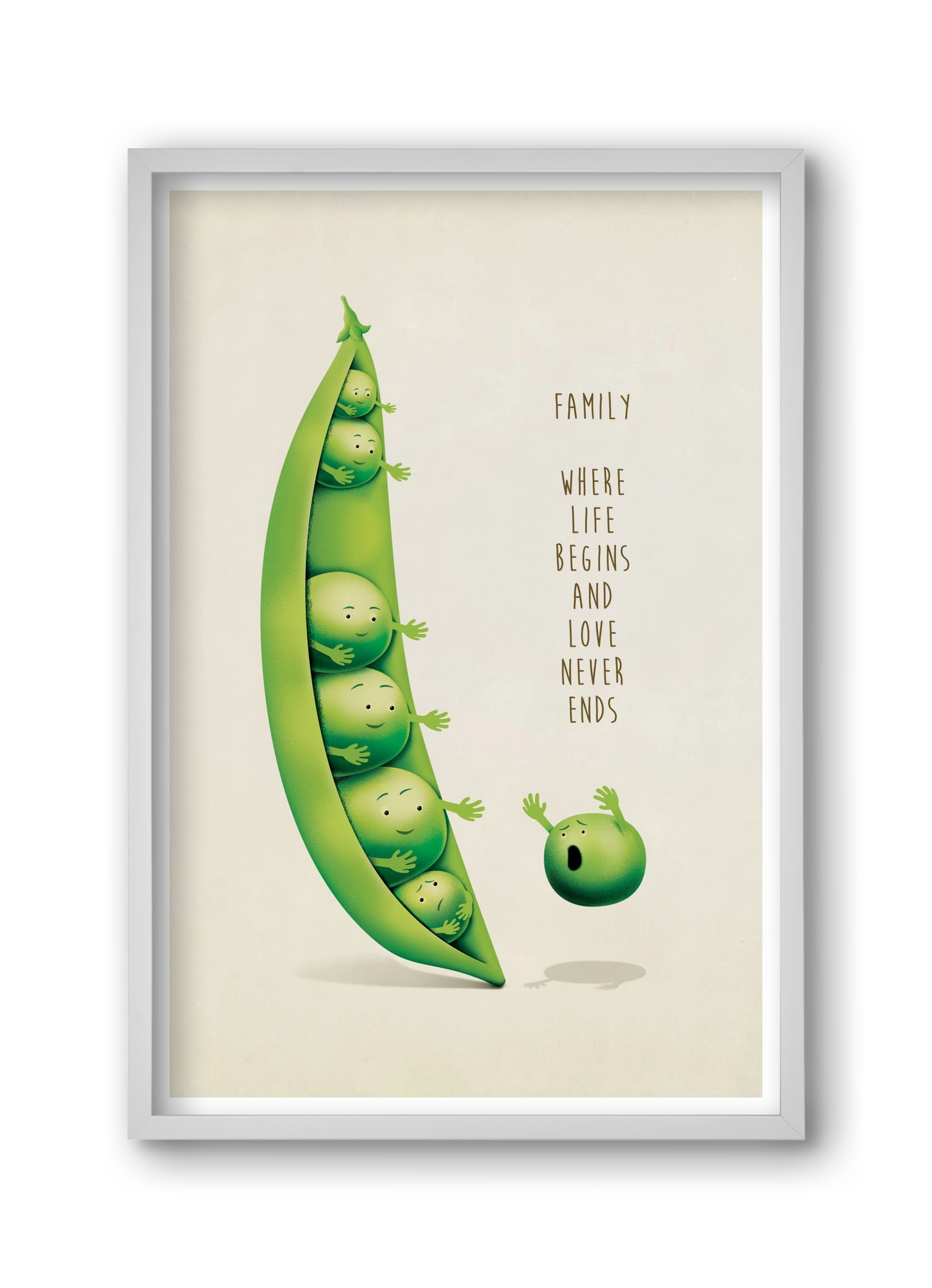 Borsó Family, 30x45 cm (30x45 cm), Fehér keret