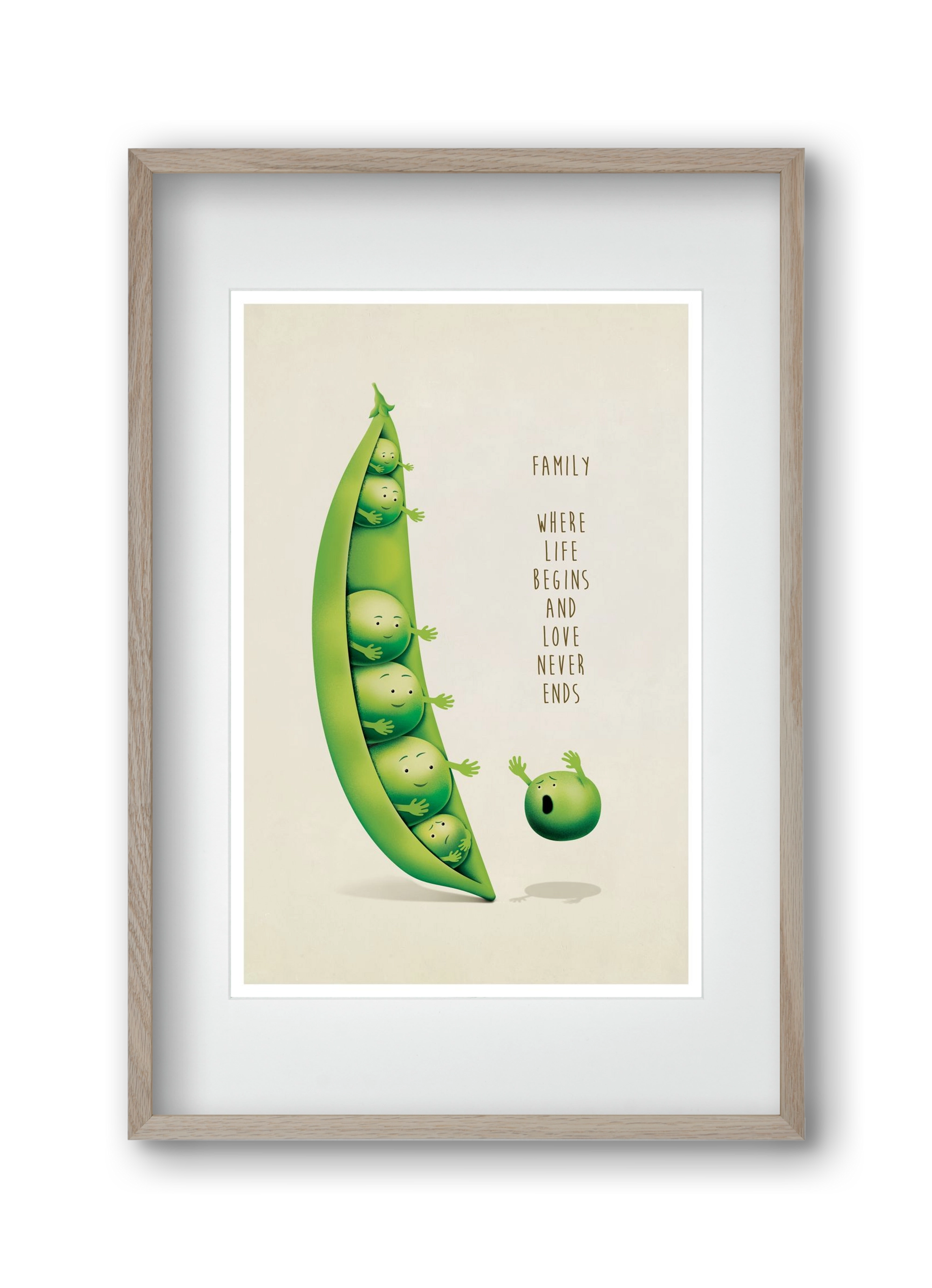 Borsó Family, 30x45 cm (20x30 cm), Tölgy keret, paszpartuval